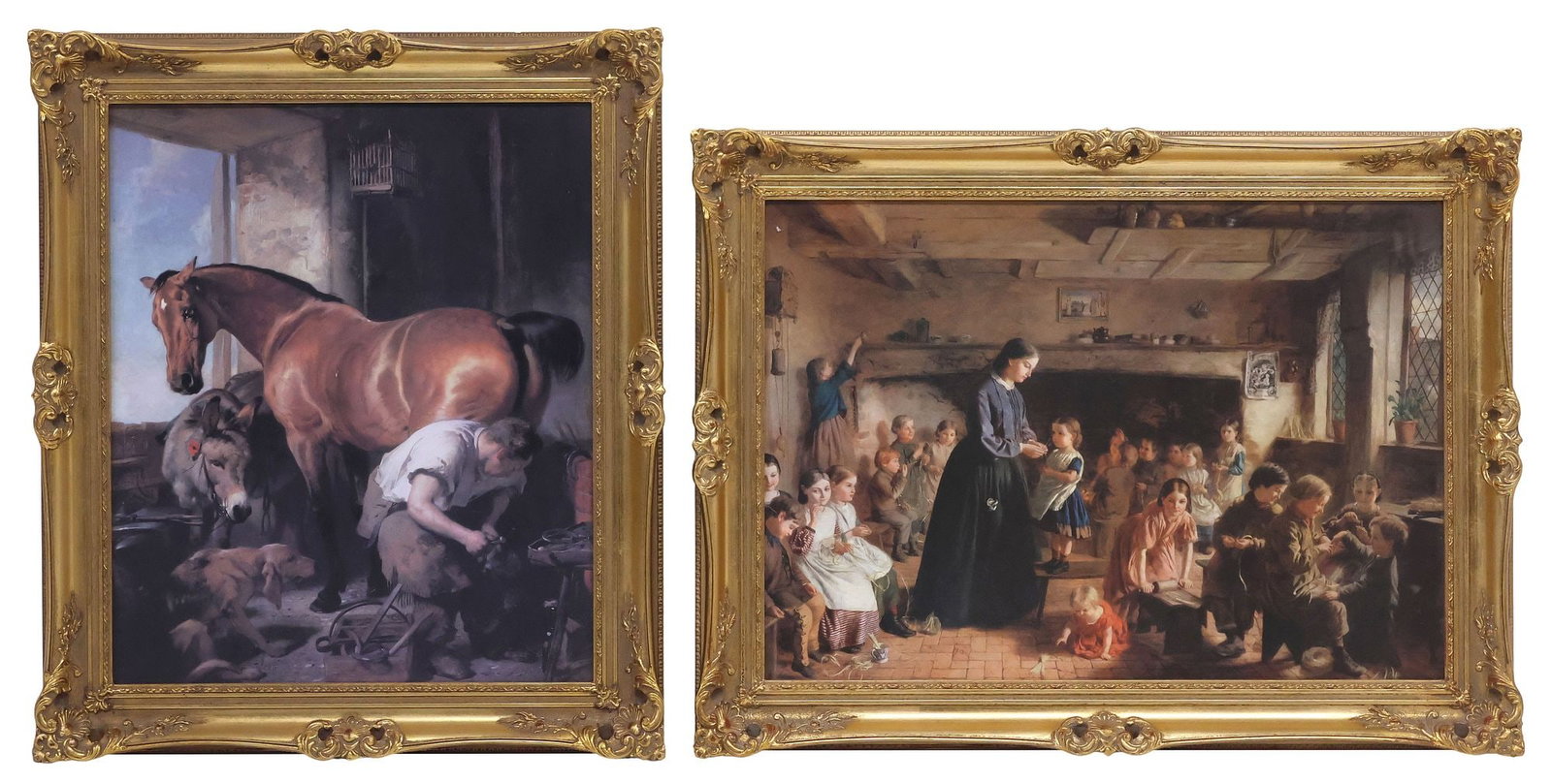 (2) ENGLISH SCHOOL PRINTS AFTER EDWIN LANDSEER & GEORGE BROWNLOW (1 of 4)