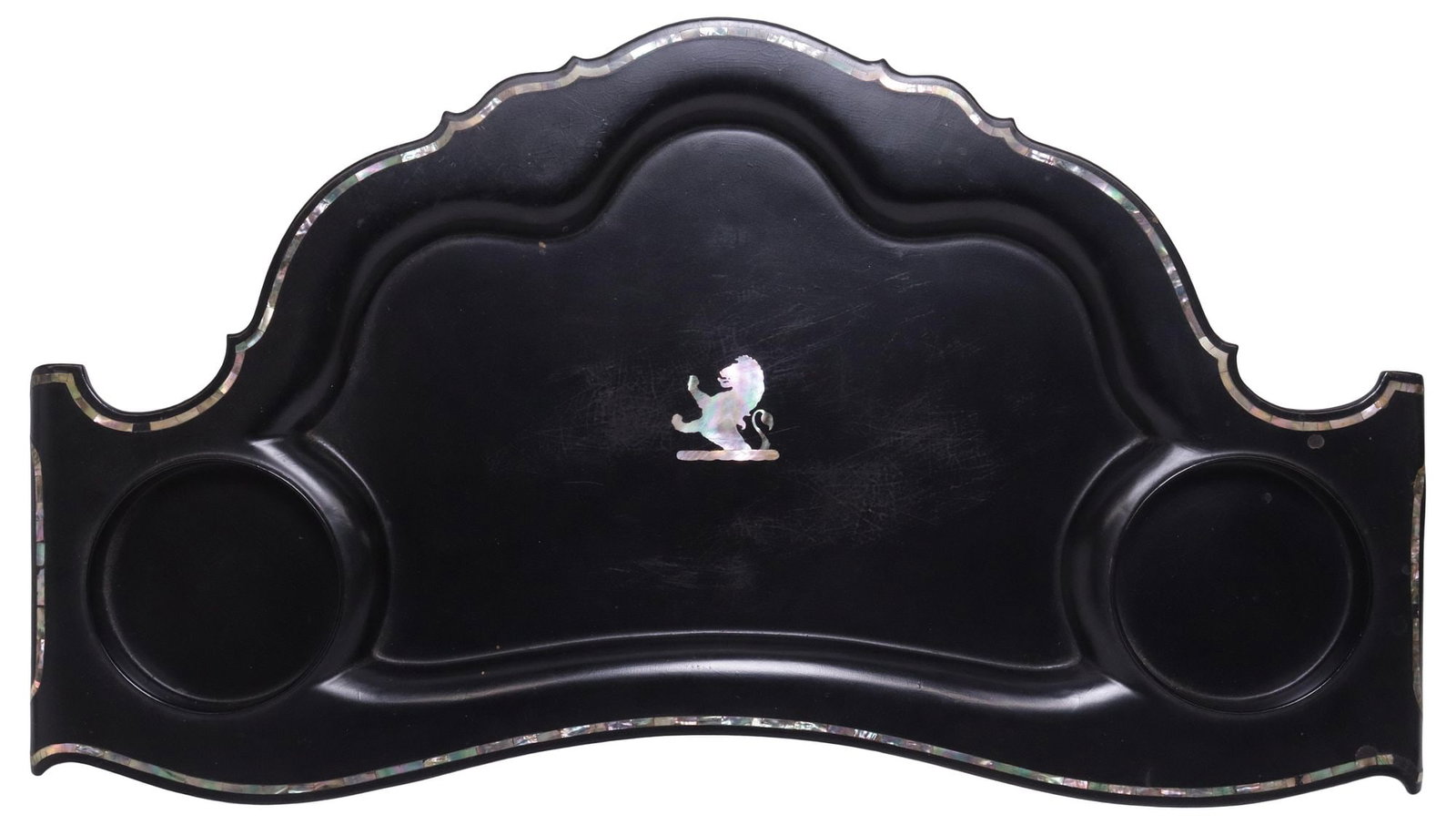LARGE JENNENS & BETTRIDGE ENGLISH MOP-INLAID PAPIER-MACHE BUTLER'S TRAY (1 of 5)