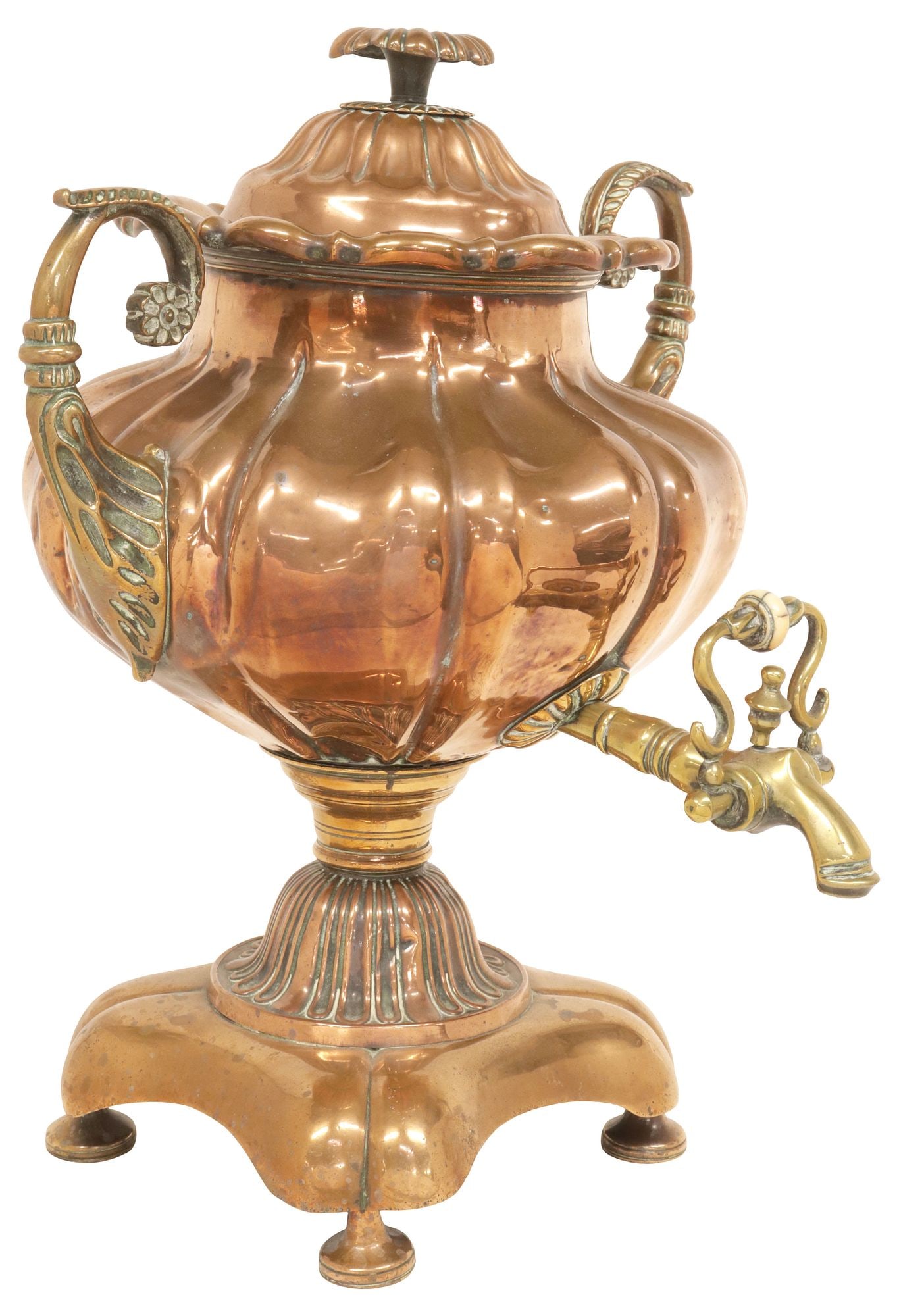 ENGLISH VICTORIAN COPPER & BRASS SAMOVAR / HOT WATER URN (1 of 6)