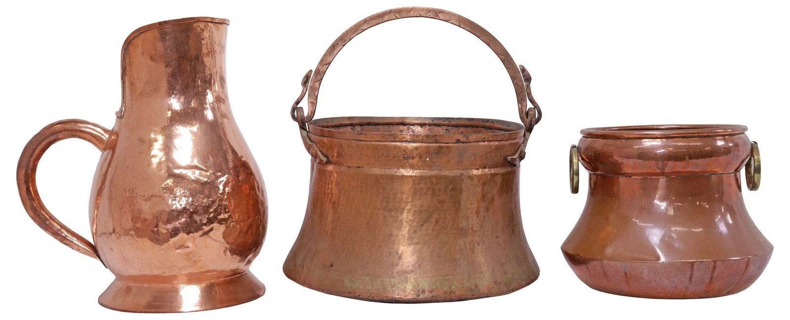 (3) FRENCH COPPER & METAL KITCHENWARE, CAULDRONS & PITCHER (1 of 3)