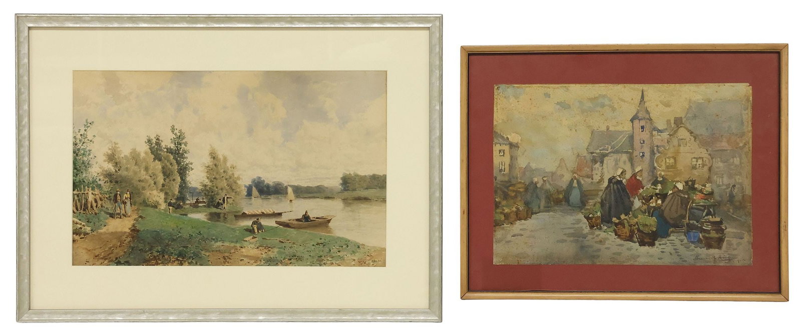 (2) WATERCOLOR PAINTINGS, EUGENE CICERI (D.1890) & ALEXANDER ROBINSON (D.1952) (1 of 6)
