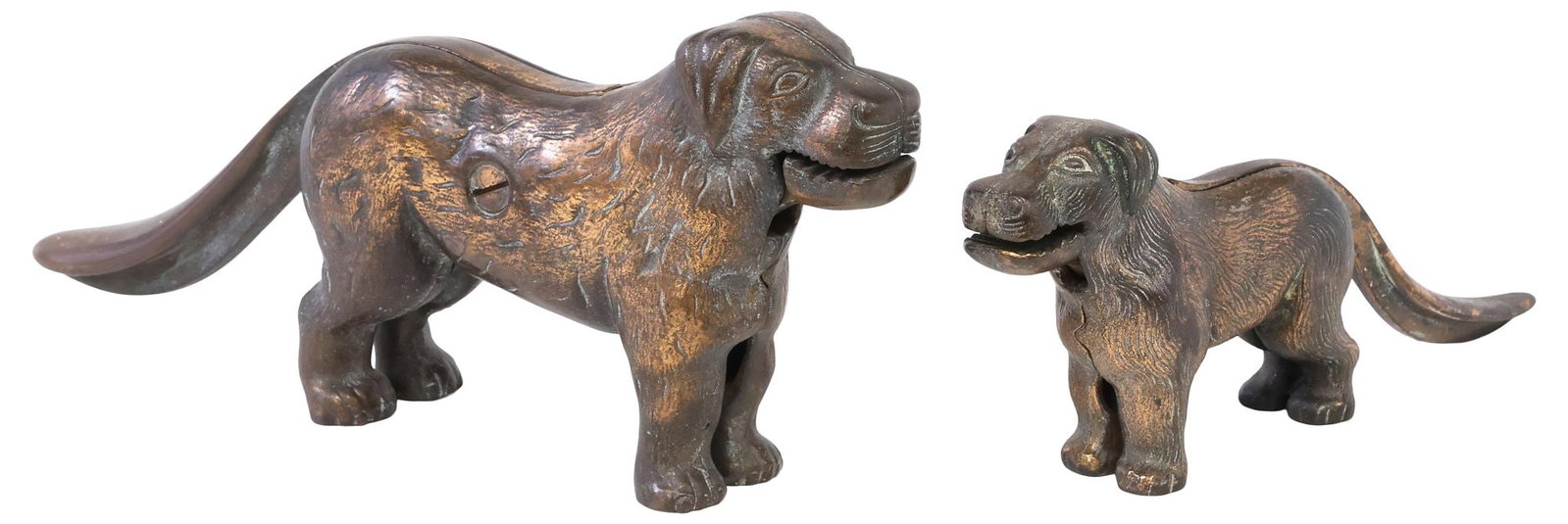 (2) ENGLISH GILT CAST IRON FIGURAL DOG-FORM NUTCRACKERS (1 of 8)