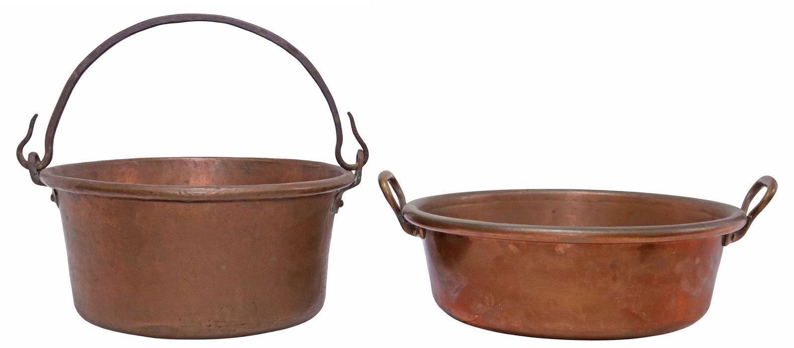 (2) LARGE FRENCH COPPER & WROUGHT IRON CAULDRONS (1 of 3)