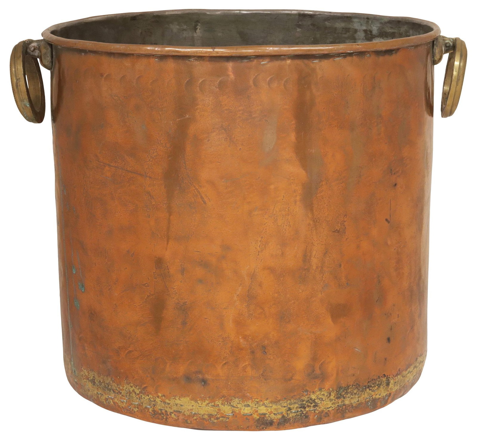 LARGE ENGLISH VICTORIAN COPPER & BRASS BUCKET, 14"H (1 of 4)