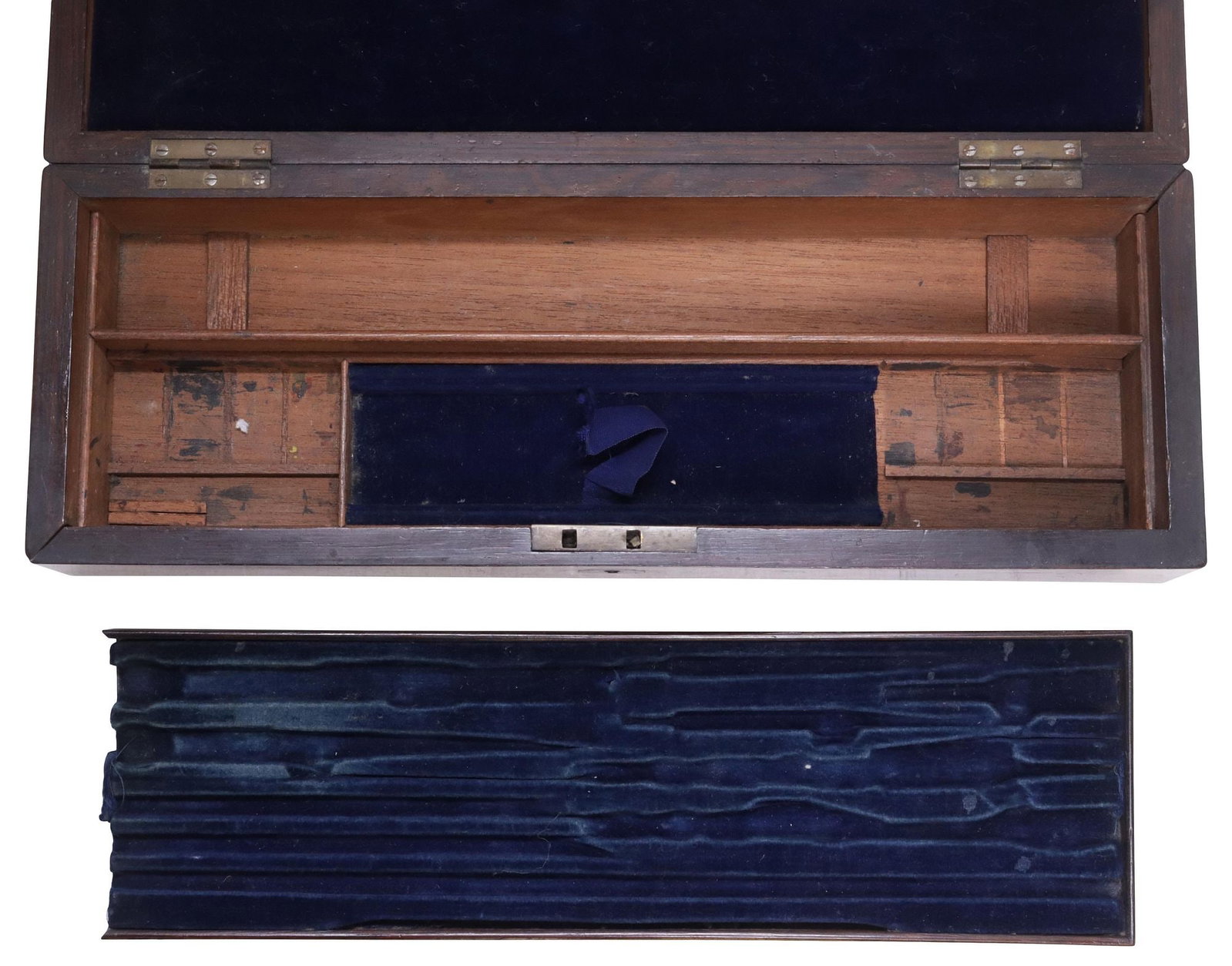 ENGLISH VICTORIAN ROSEWOOD FITTED TABLE BOX, DATED 1867 - 5