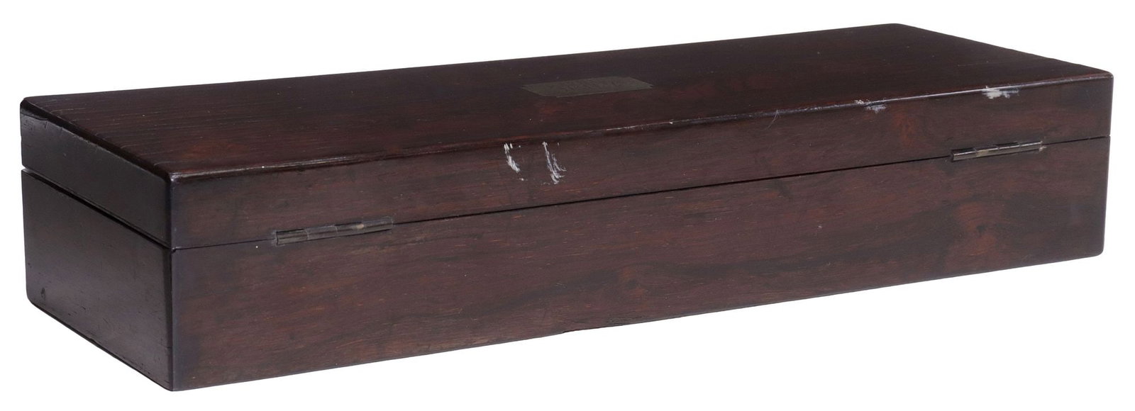 ENGLISH VICTORIAN ROSEWOOD FITTED TABLE BOX, DATED 1867 - 6