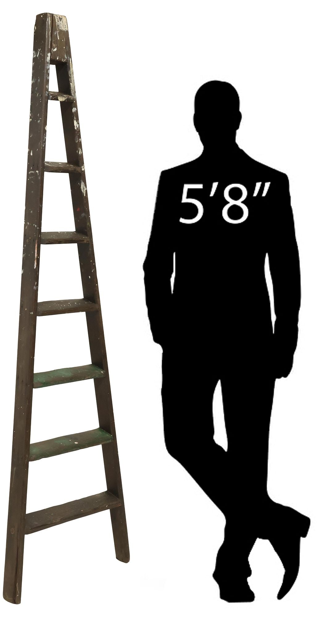 DECORATIVE ENGLISH A-FRAME WOOD LADDER, 78"H (1 of 6)