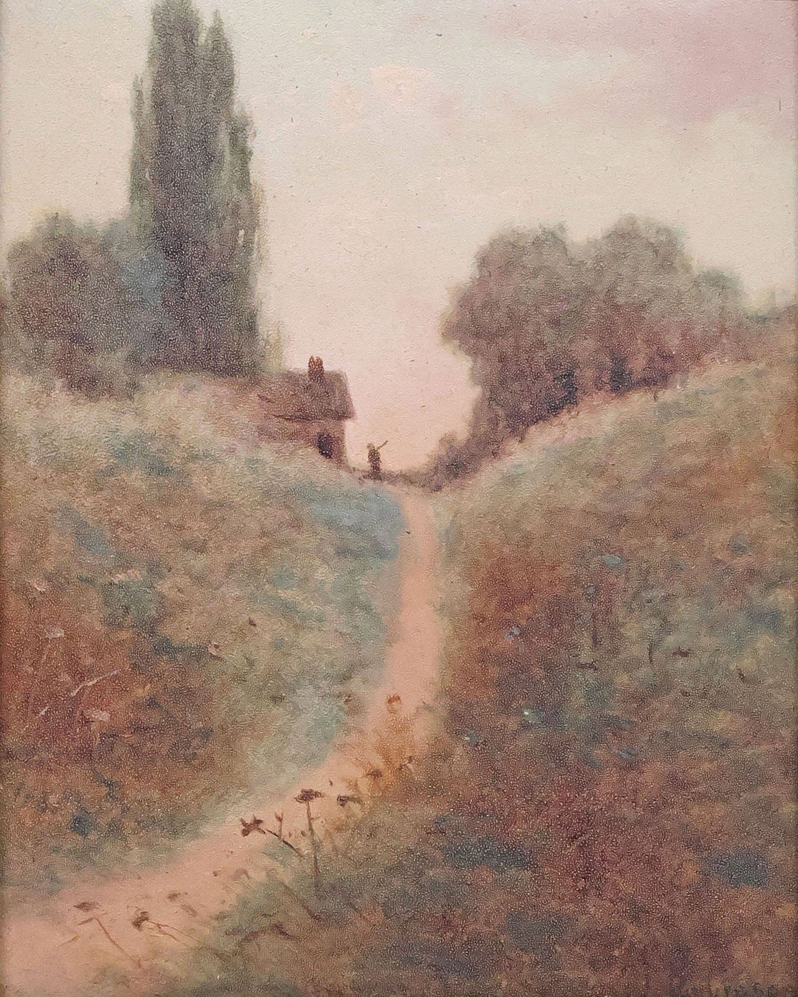 SIGNED J. ROBINSON (19TH / 20TH C.) OIL PAINTING, COUNTRY LANE (1 of 4)