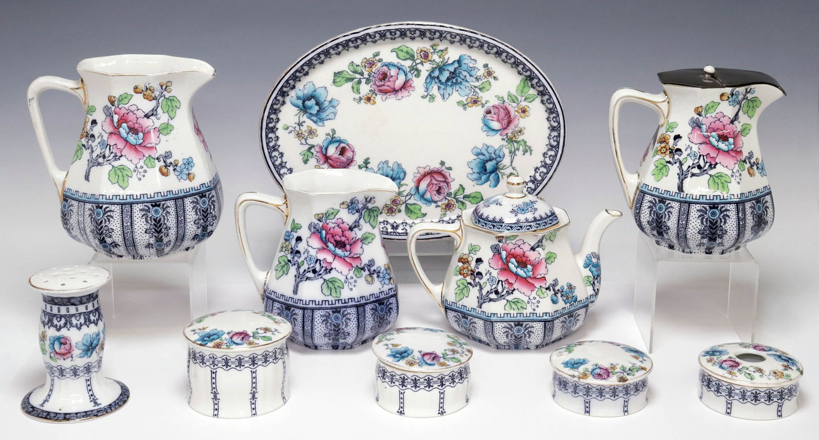 (10) ENGLISH KEELING & CO. LOSOL WARE 'SHANGHAI' TABLEWARE & VANITY SET (1 of 5)