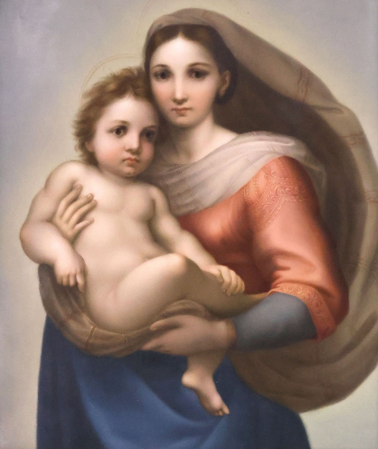 FRAMED K.P.M BERLIN PAINTED PORCELAIN PLAQUE, 'SISTINE MADONNA' (1 of 10)