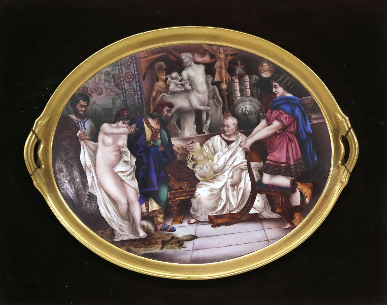 AFTER HENRYK SIEMIRADZKI (D. 1902) PORCELAIN TRAY, 'THE GIRL OR THE VASE' (1 of 4)