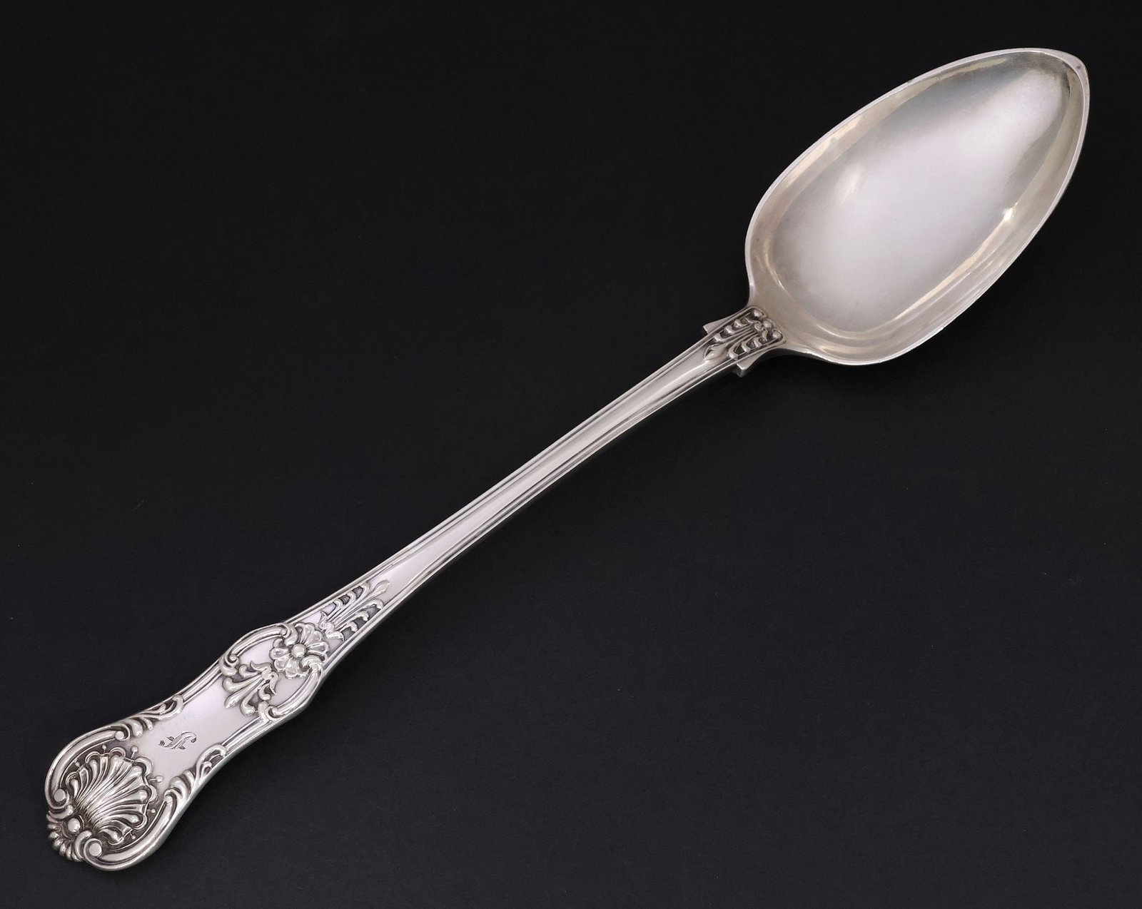 LARGE ENGLISH STERLING SILVER ADEY BELLAMY SAVORY "QUEENS" PATTERN STUFFING SPOON (1 of 4)