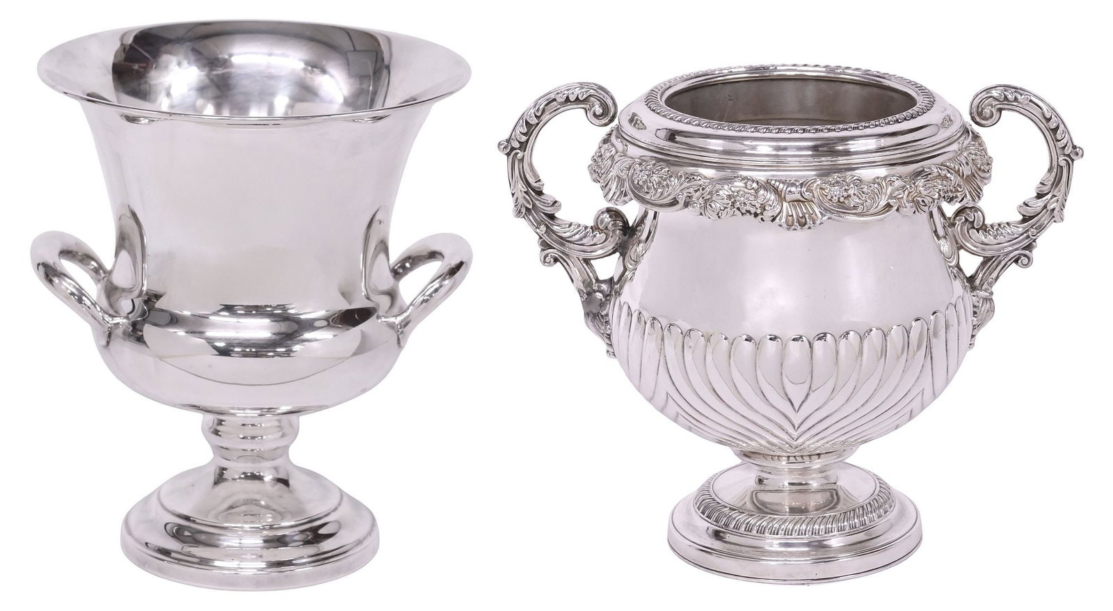 (2) F.B. ROGERS & OTHER SILVERPLATE HANDLED CHAMPAGNE COOLERS (1 of 5)
