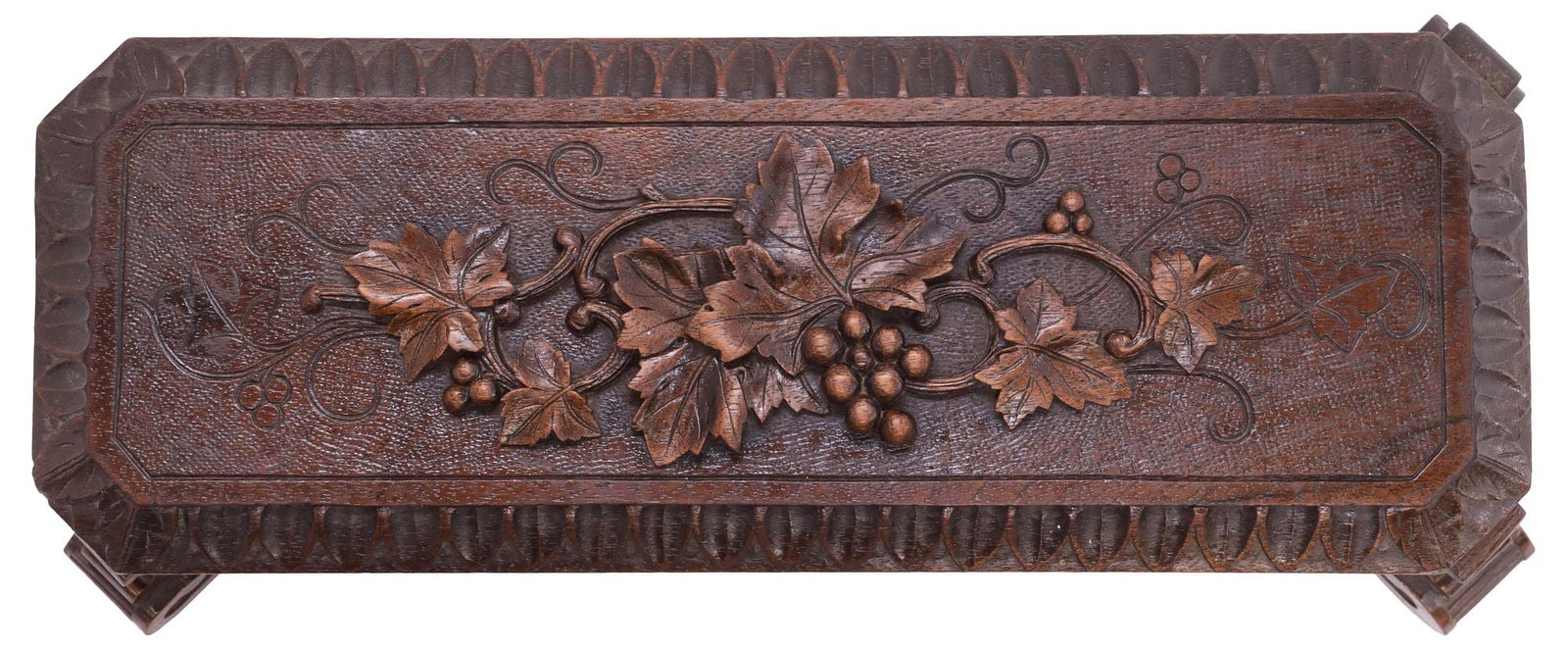 BLACK FOREST STYLE CARVED WALNUT TABLE BOX - 3