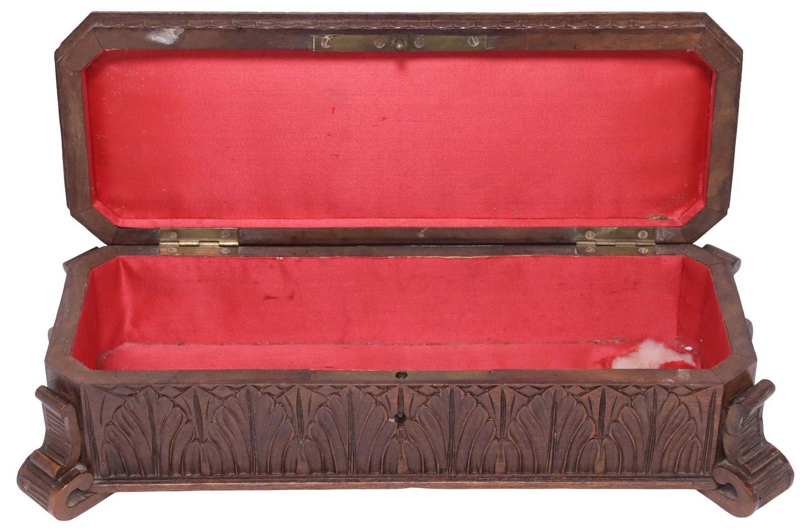 BLACK FOREST STYLE CARVED WALNUT TABLE BOX - 4