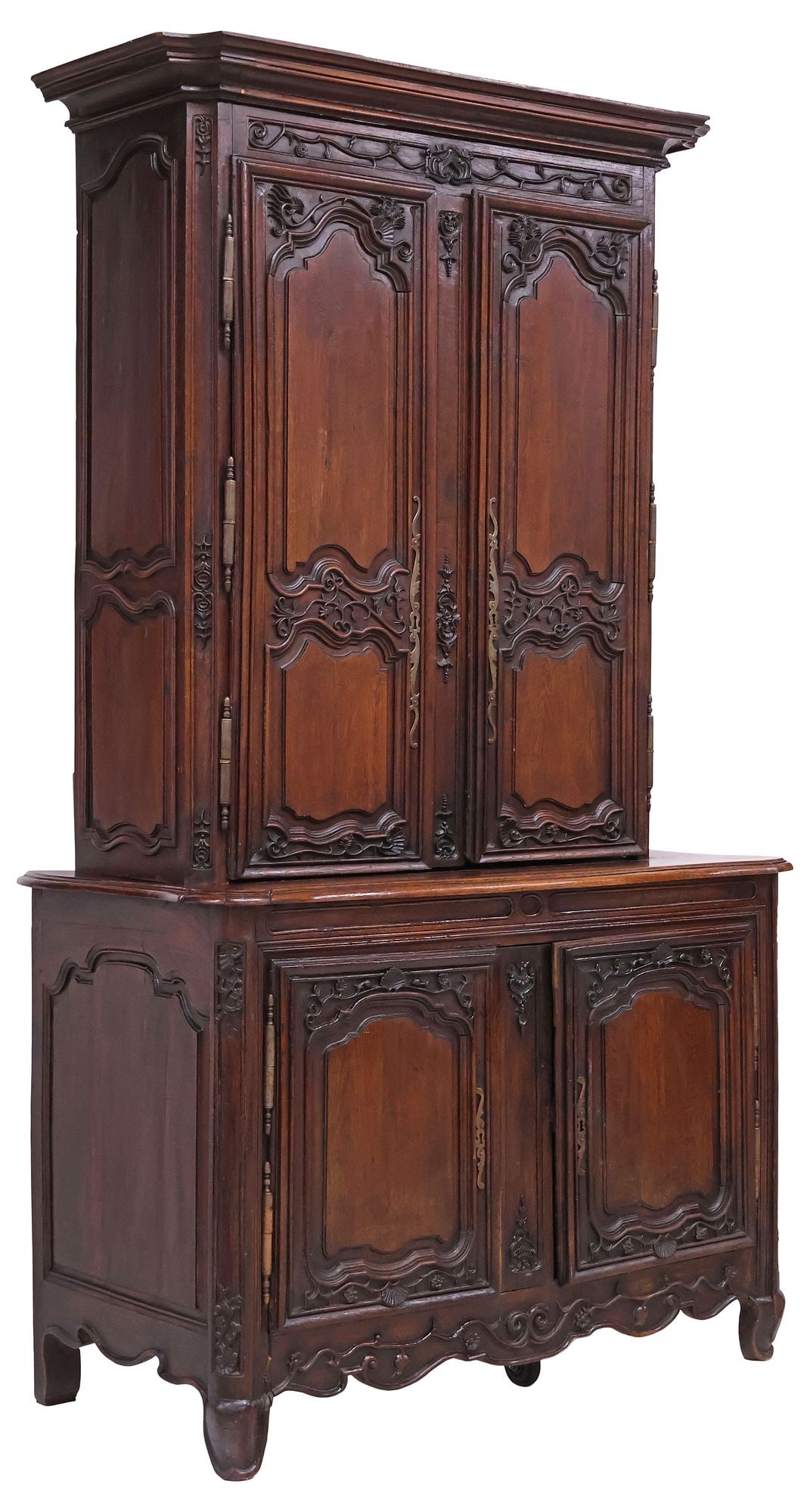 FRENCH PROVINCIAL LOUIS XV STYLE CARVED OAK SIDEBOARD, 98.5"H (1 of 5)