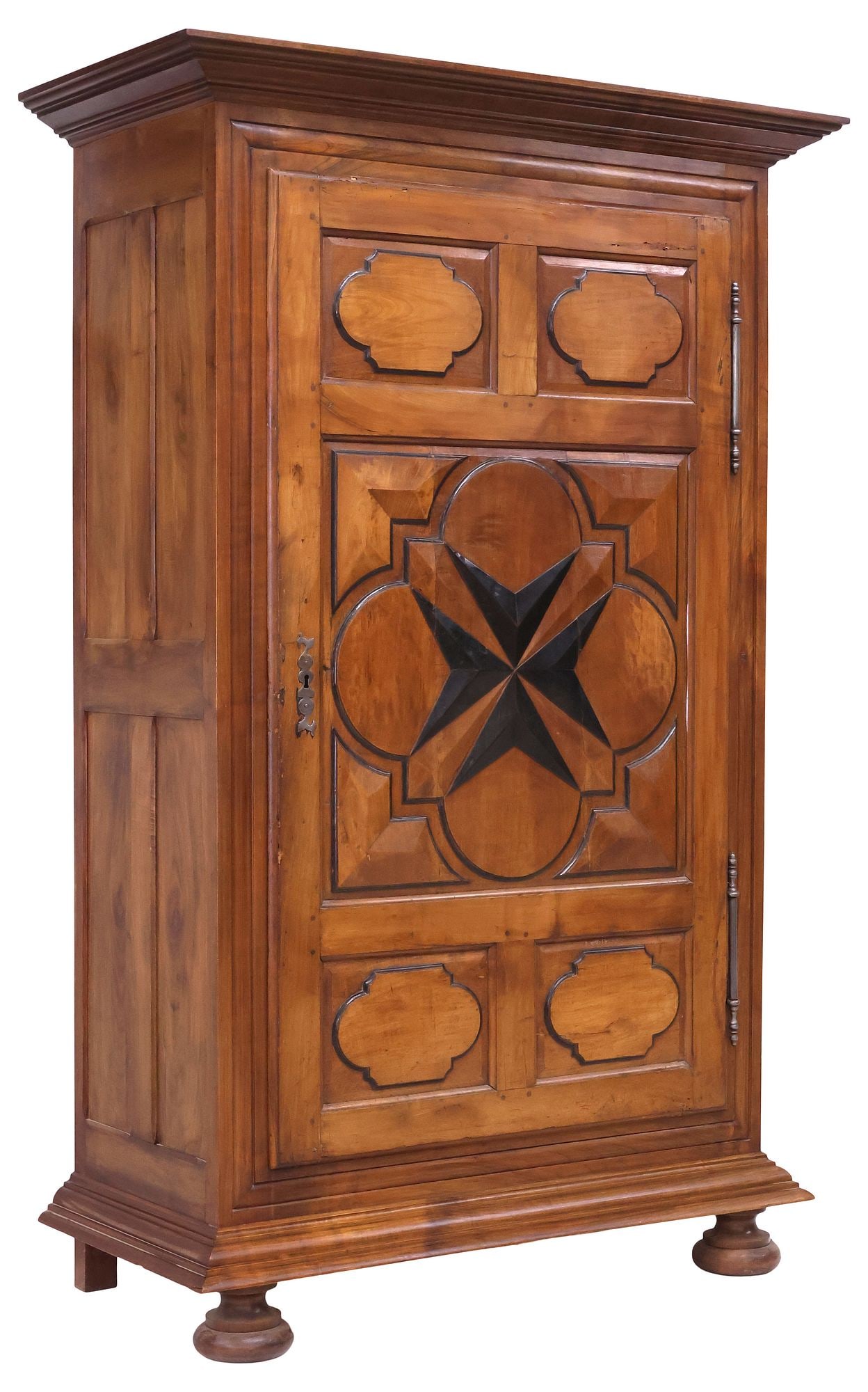 FRENCH LOUIS XIII STYLE PARCEL-EBONIZED FRUITWOOD BONNETIERE CABINET (1 of 4)