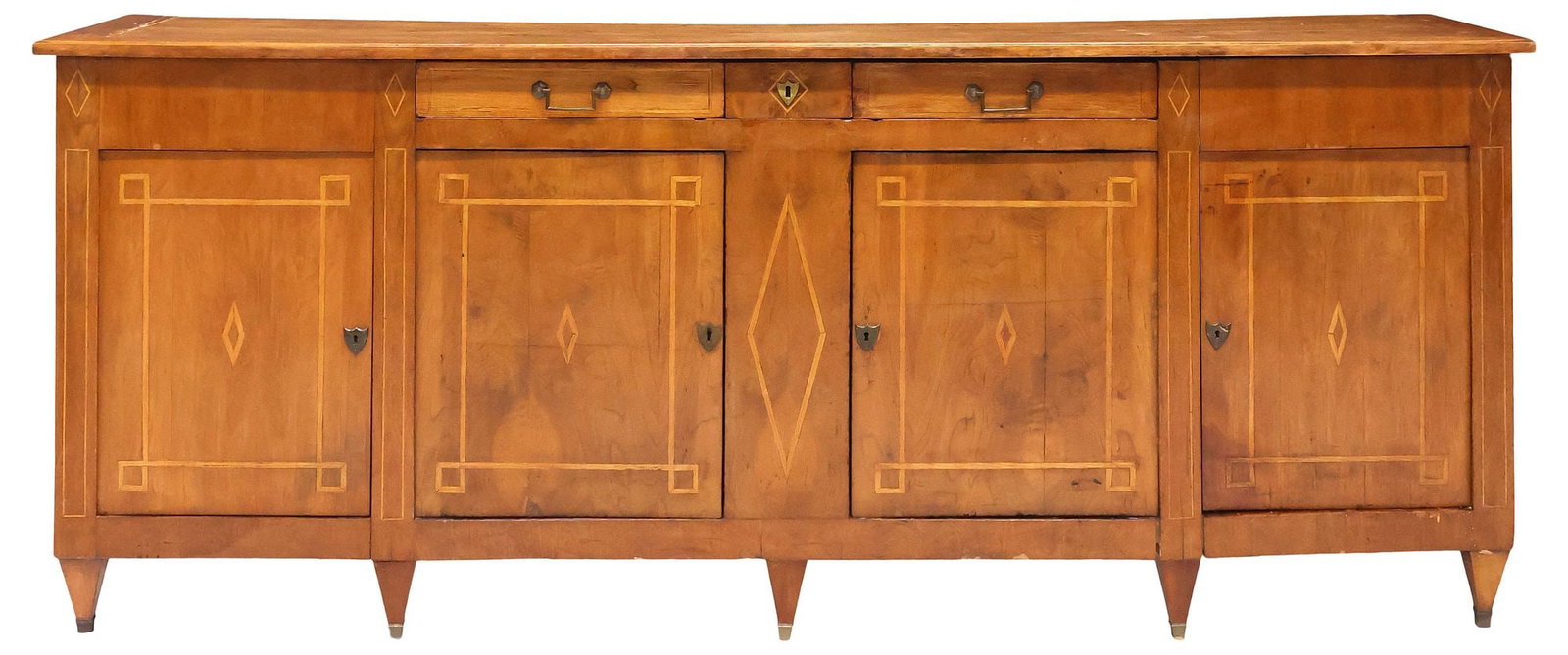 FRENCH DIRECTOIRE STRING-INLAID WALNUT SIDEBOARD - 2