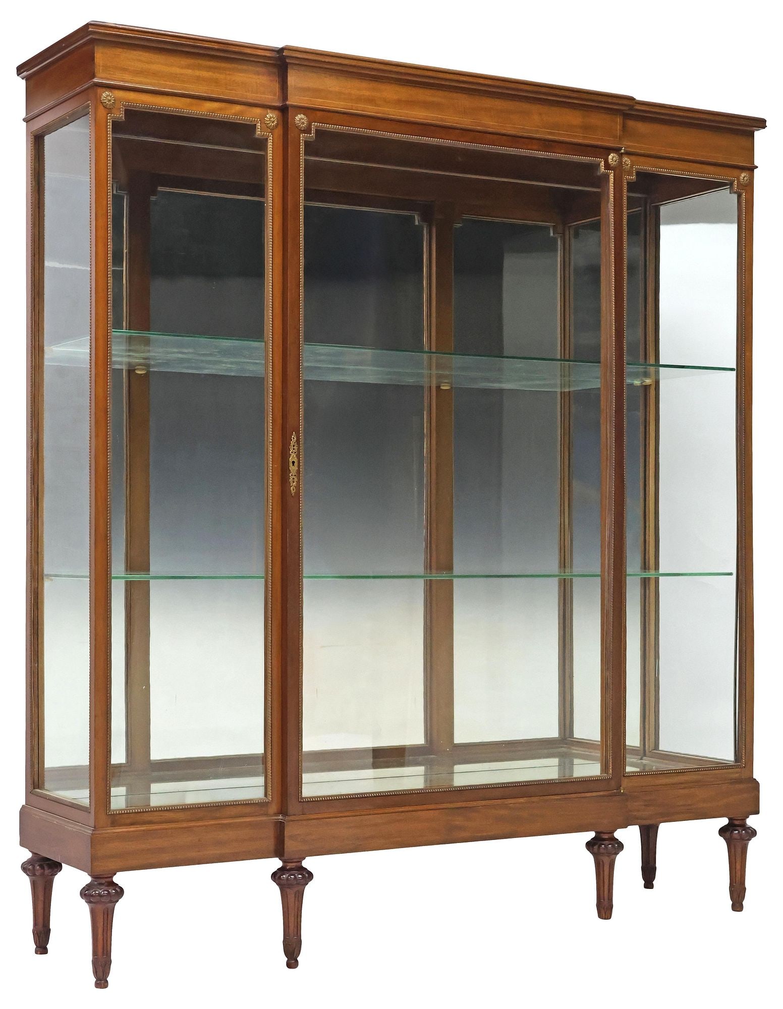 FRENCH LOUIS XVI STYLE INLAID MAHOGANY VITRINE DISPLAY CABINET (1 of 5)