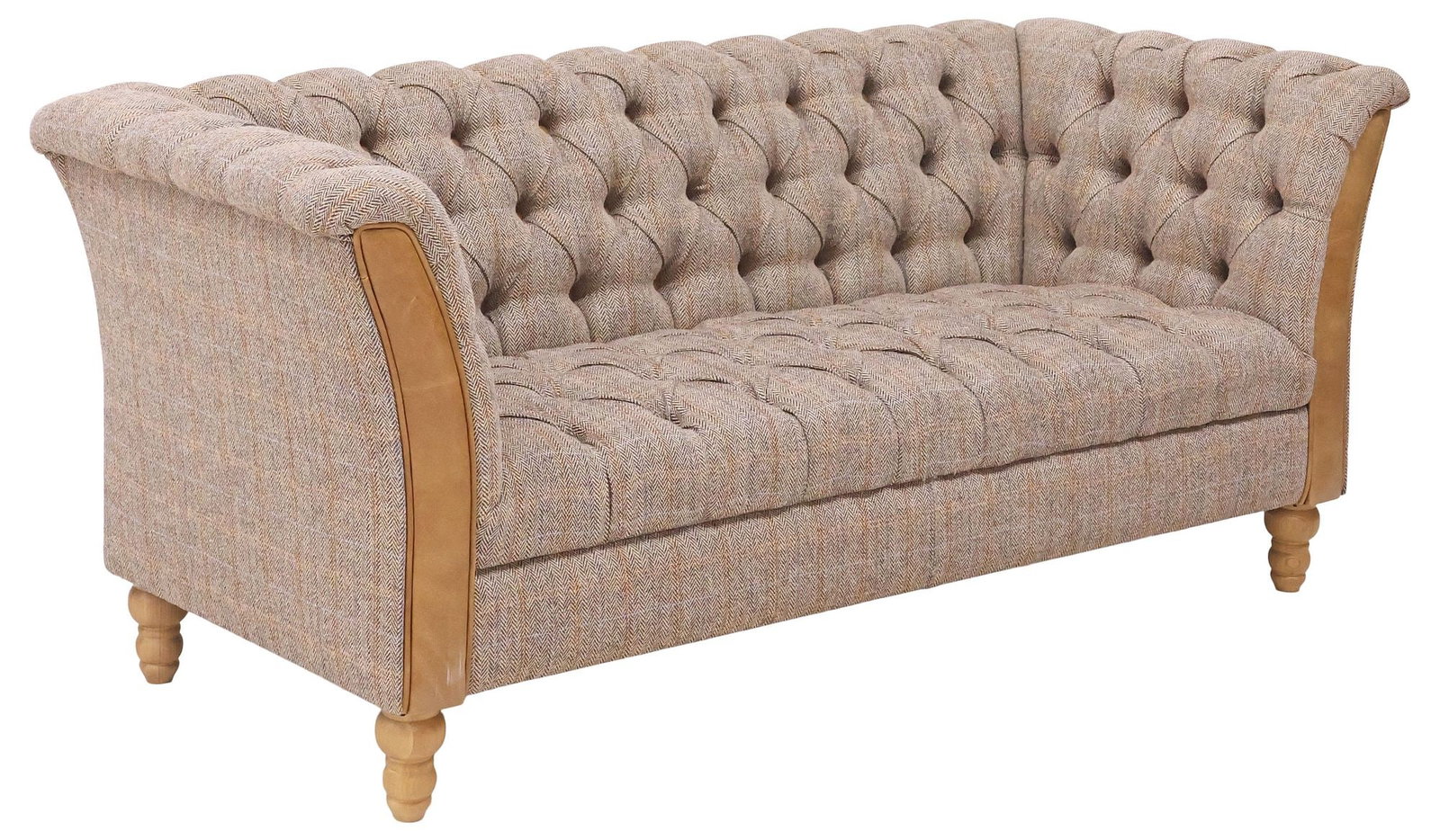 KUBEK (ATTRIB.) 'MILFORD' HARRIS TWEED & LEATHER UPHOLSTERED SOFA (1 of 4)