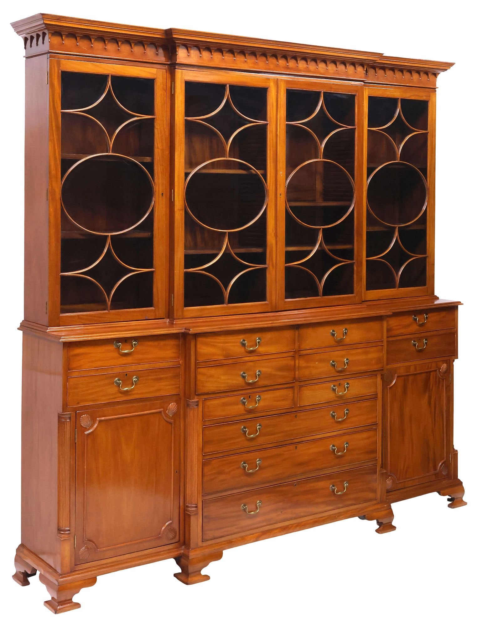 ENGLISH GEORGIAN STYLE MAHOGANY SECRETARY BOOKCASE (1 of 6)
