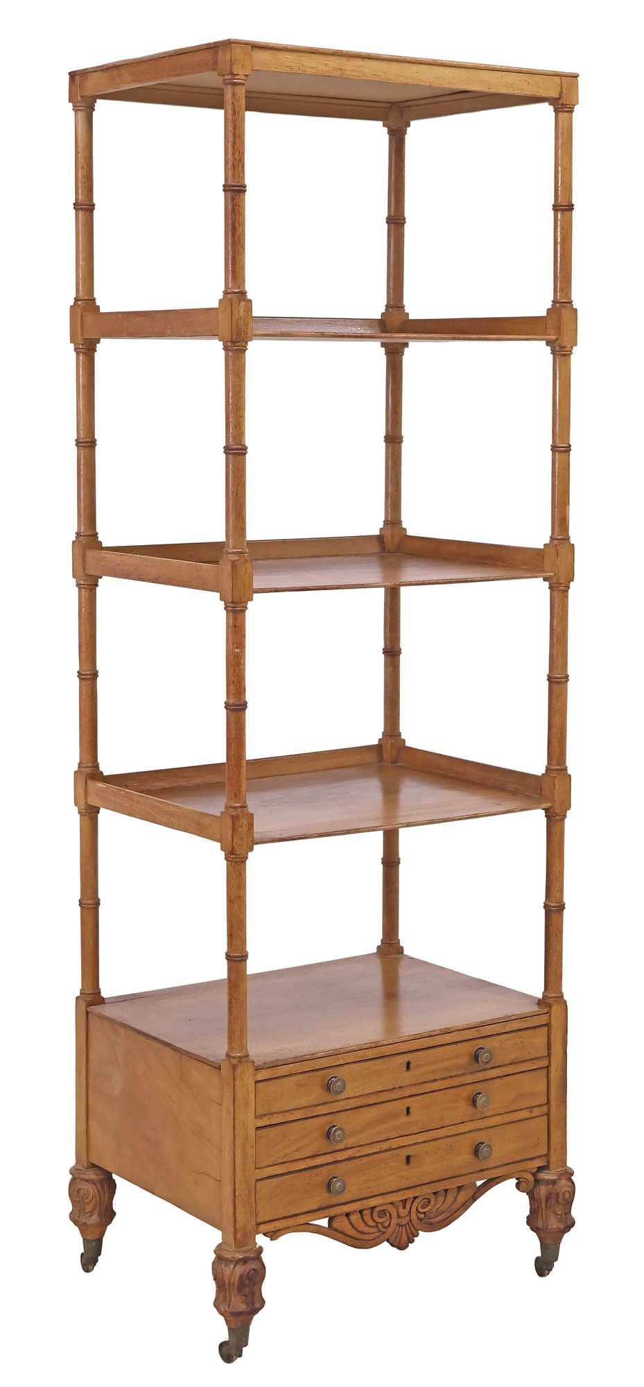 ENGLISH VICTORIAN 5-TIER FAUX BAMBOO ETAGERE / WHATNOT SHELF (1 of 5)