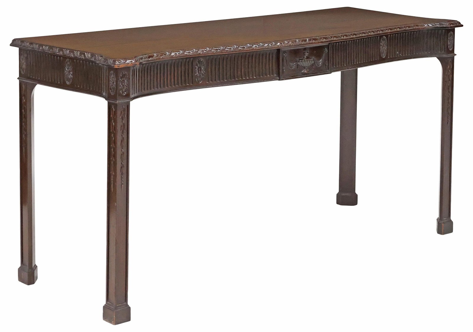 ENGLISH GEORGIAN STYLE CARVED MAHOGANY CONSOLE TABLE (1 of 4)