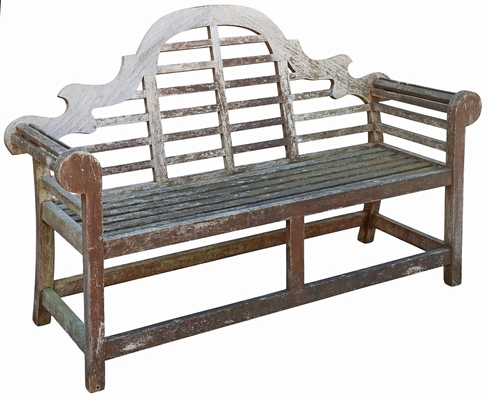 RUSTIC ENGLISH LUTYENS STYLE SLATTED WOOD GARDEN BENCH (1 of 4)