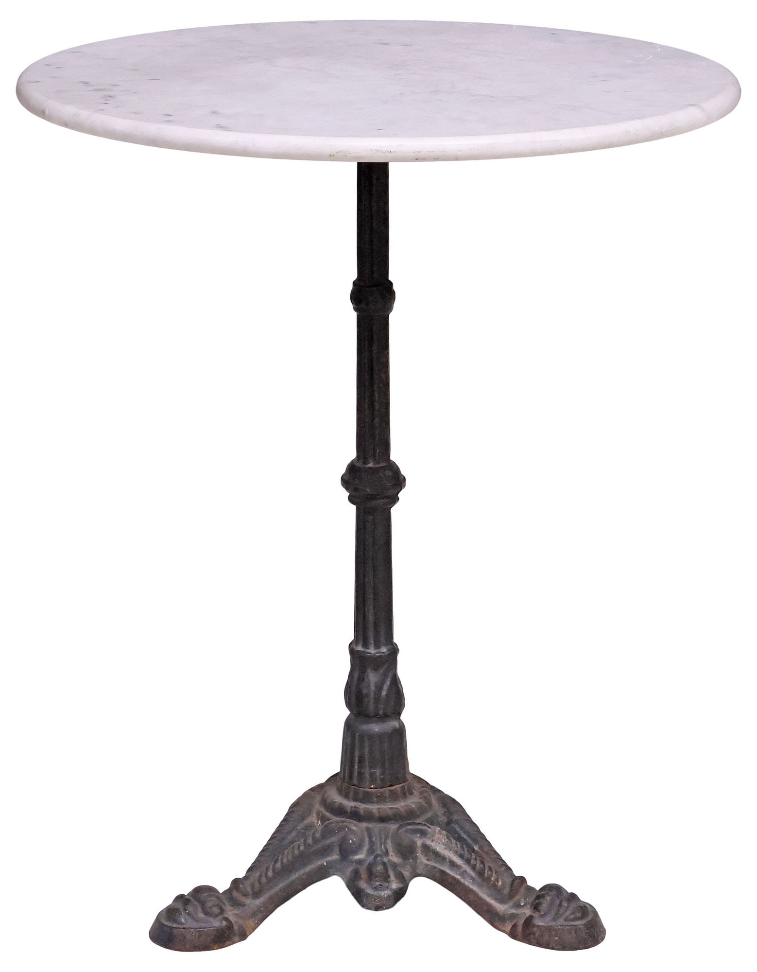 FRENCH MARBLE-TOP CAST IRON BISTRO TABLE (1 of 3)