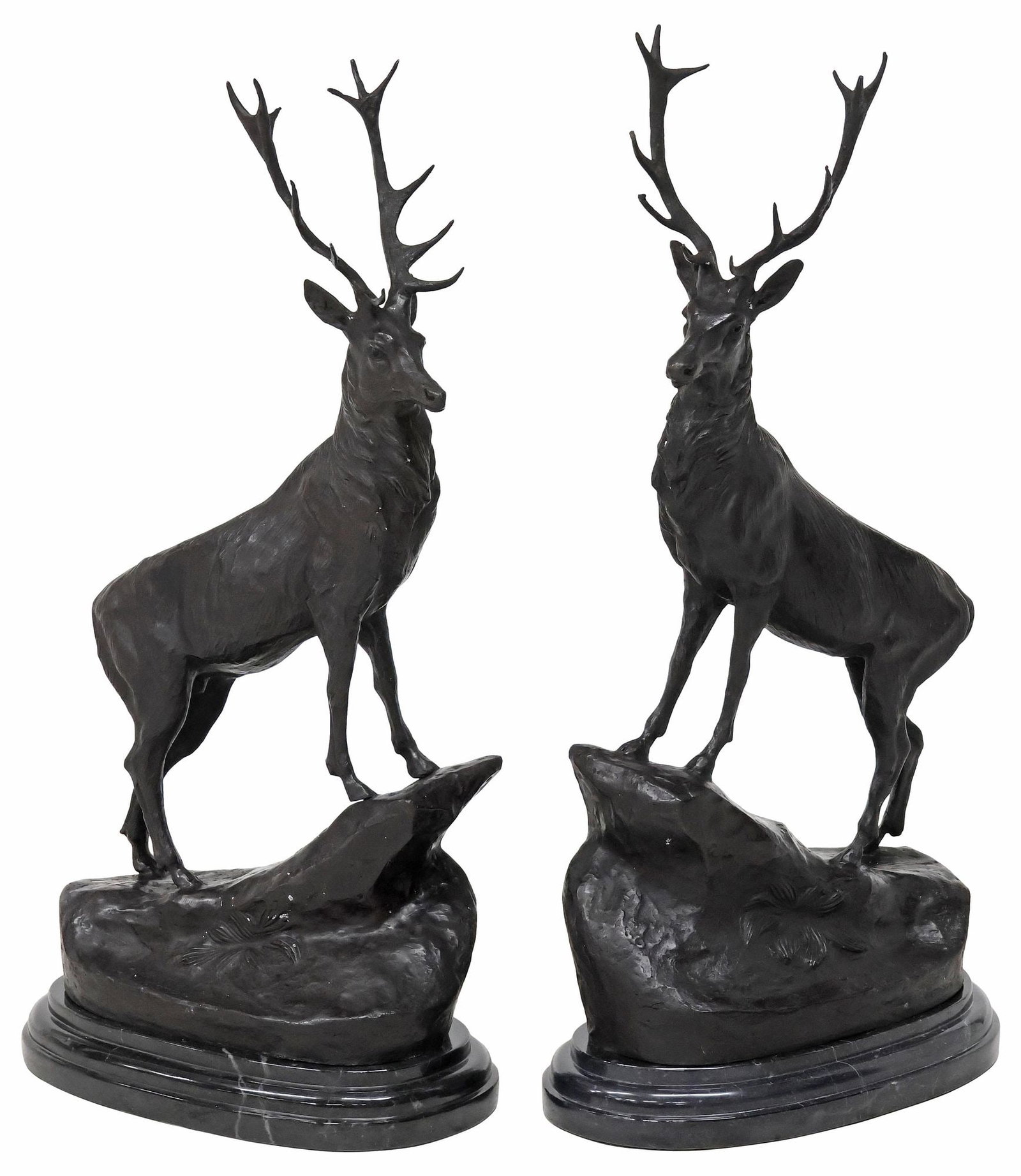 (2) AFTER JULES MOIGNIEZ PATINATED BRONZE STAGS (1 of 5)