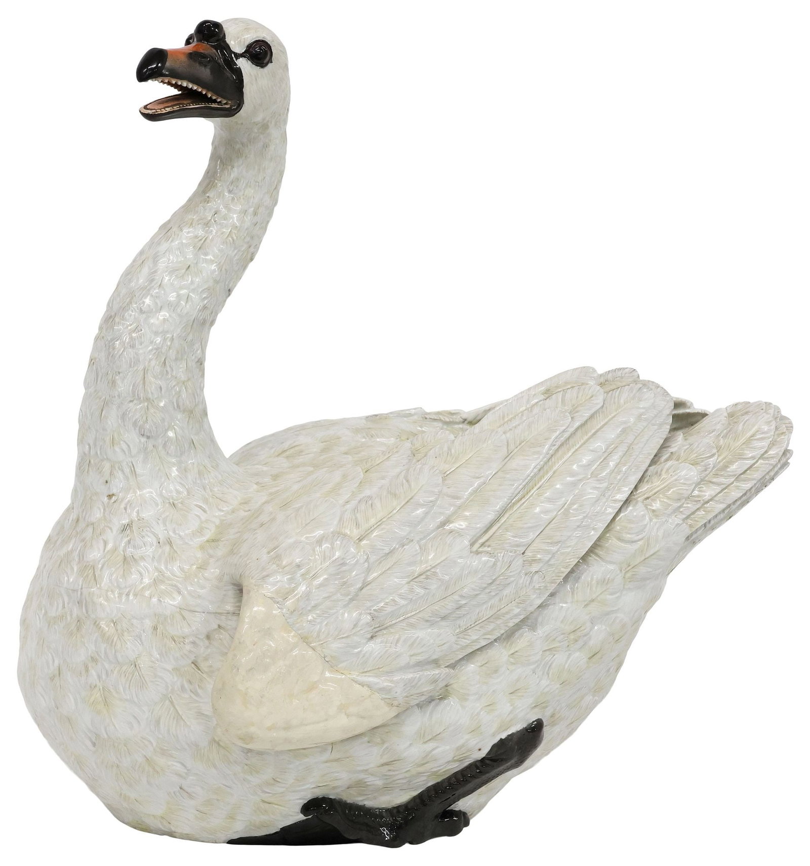 LARGE MEISSEN PORCELAIN MODEL OF A SWAN AFTER THE MODEL BY JJ KANDLER (1 of 6)
