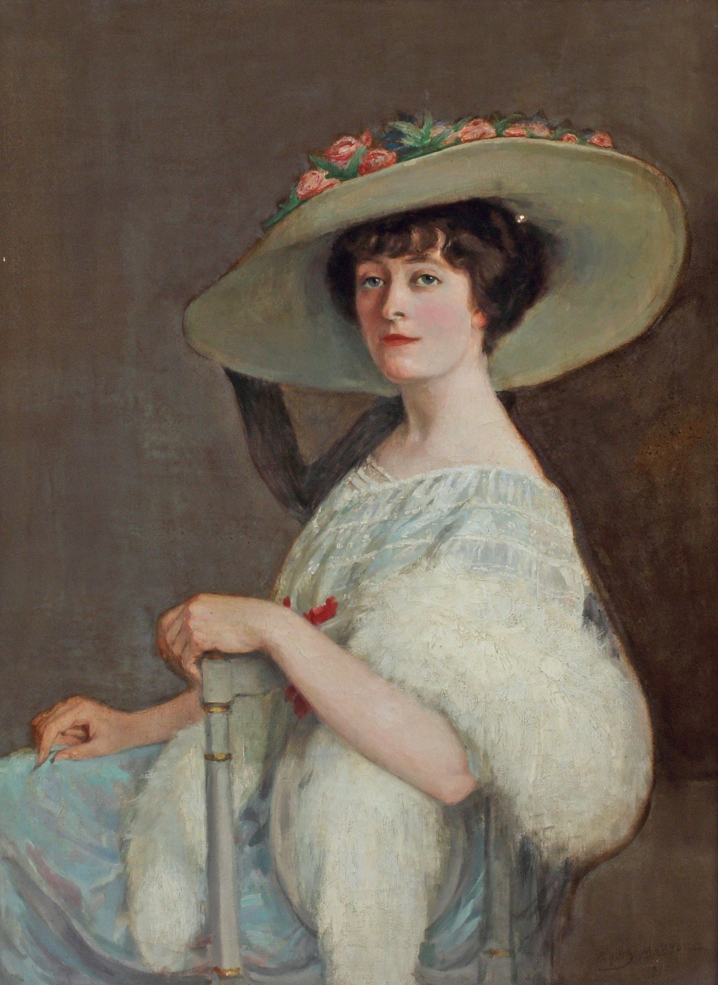 JACQUES MADYOL (1871-1950) PAINTING, PORTRAIT OF A WOMAN, 39.5" X 29'5" (1 of 7)