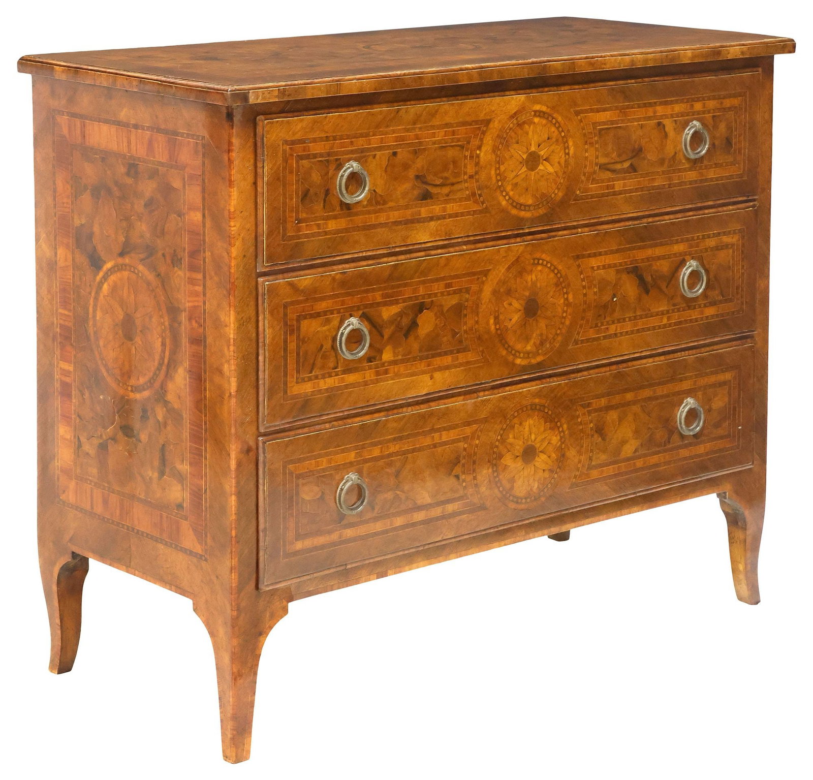 ITALIAN MARQUETRY-INLAID WALNUT PATCHWORK COMMODE, 18TH C. (1 of 5)