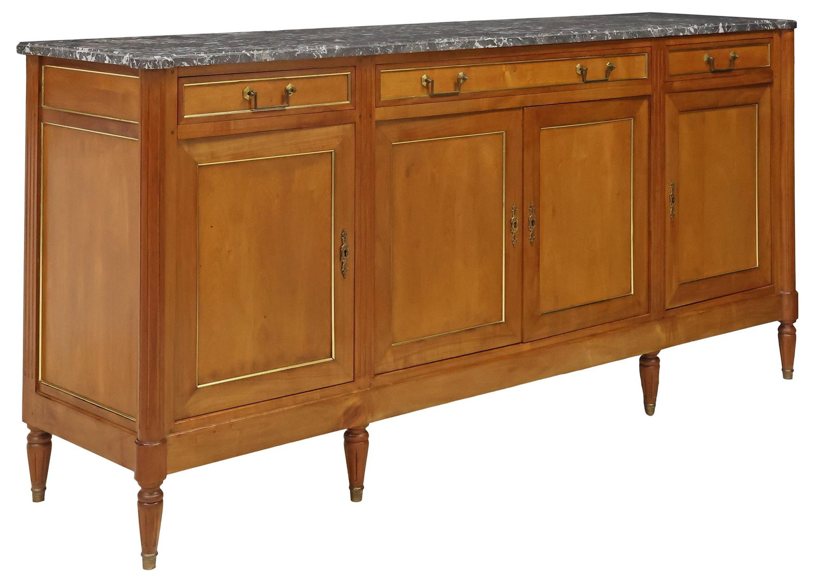 MOBILI PAGANELLI LOUIS XVI STYLE MARBLE-TOP FRUITWOOD SIDEBOARD (1 of 7)