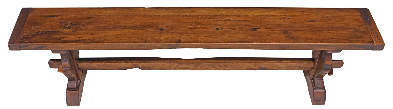 RUSTIC ITALIAN OAK TRESTLE BENCH - 3
