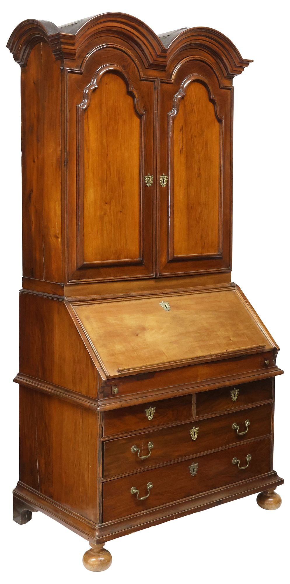 FINE DUTCH MAHOGANY & CHERRYWOOD BUREAU BOOKCASE, 18TH C. (1 of 10)