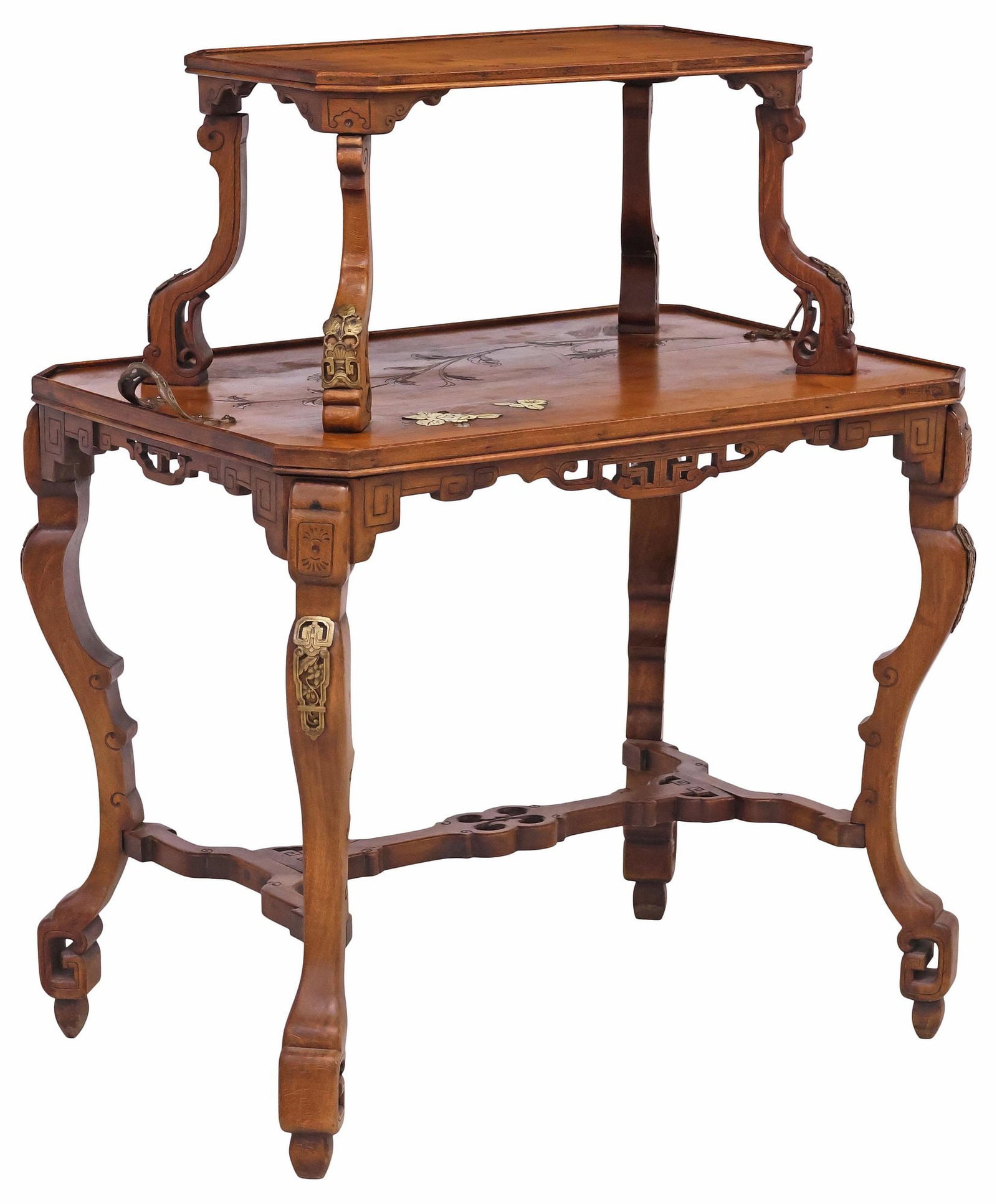 MANNER OF GABRIEL VIARDOT JAPONISME INLAID HARDWOOD TEA TABLE (1 of 5)