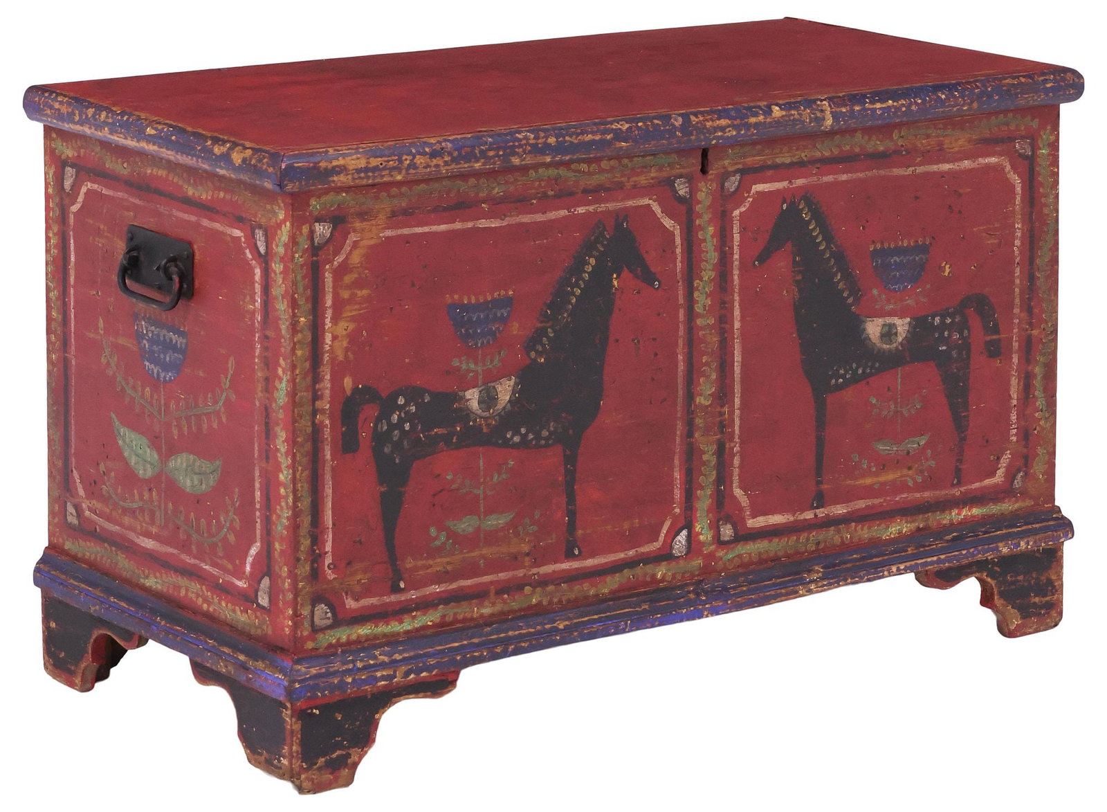 ENGLISH PAINT-DECORATED PINE STORAGE CHEST / BLANKET BOX (1 of 5)