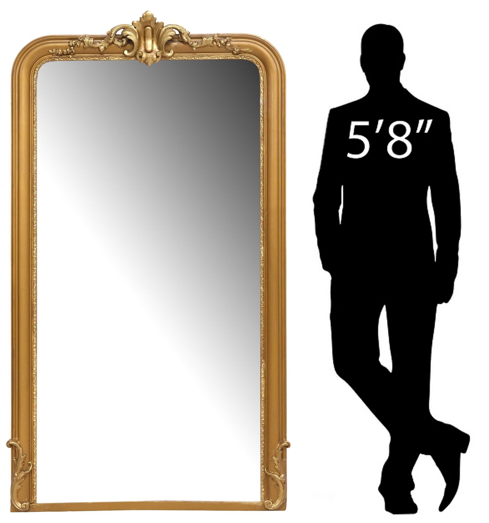 FRENCH LOUIS PHILIPPE PERIOD GILT-PAINTED MIRROR, 70.25"H (1 of 4)