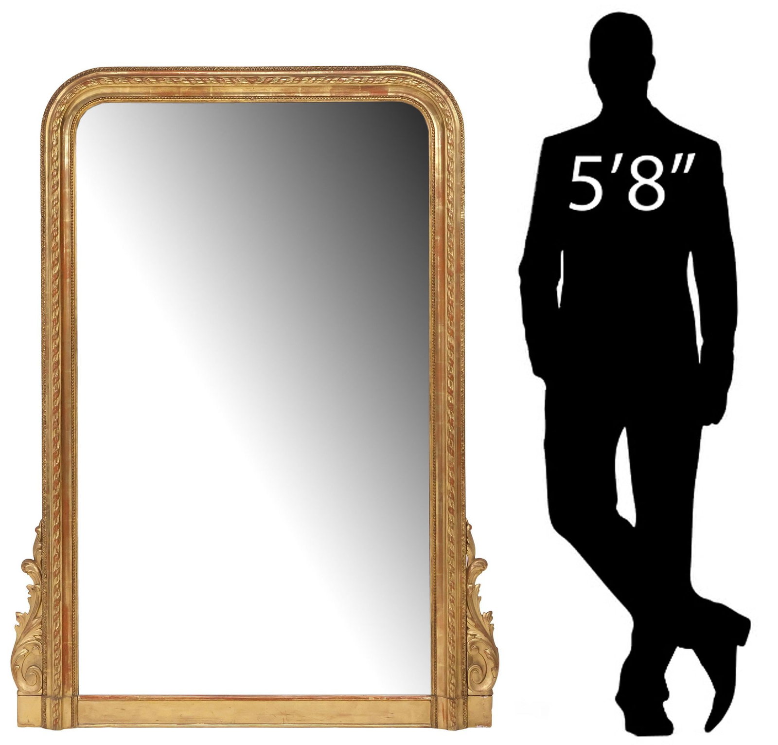 FRENCH LOUIS XVI STYLE GILTWOOD RIBBON TWIST MIRROR, 65"H (1 of 4)