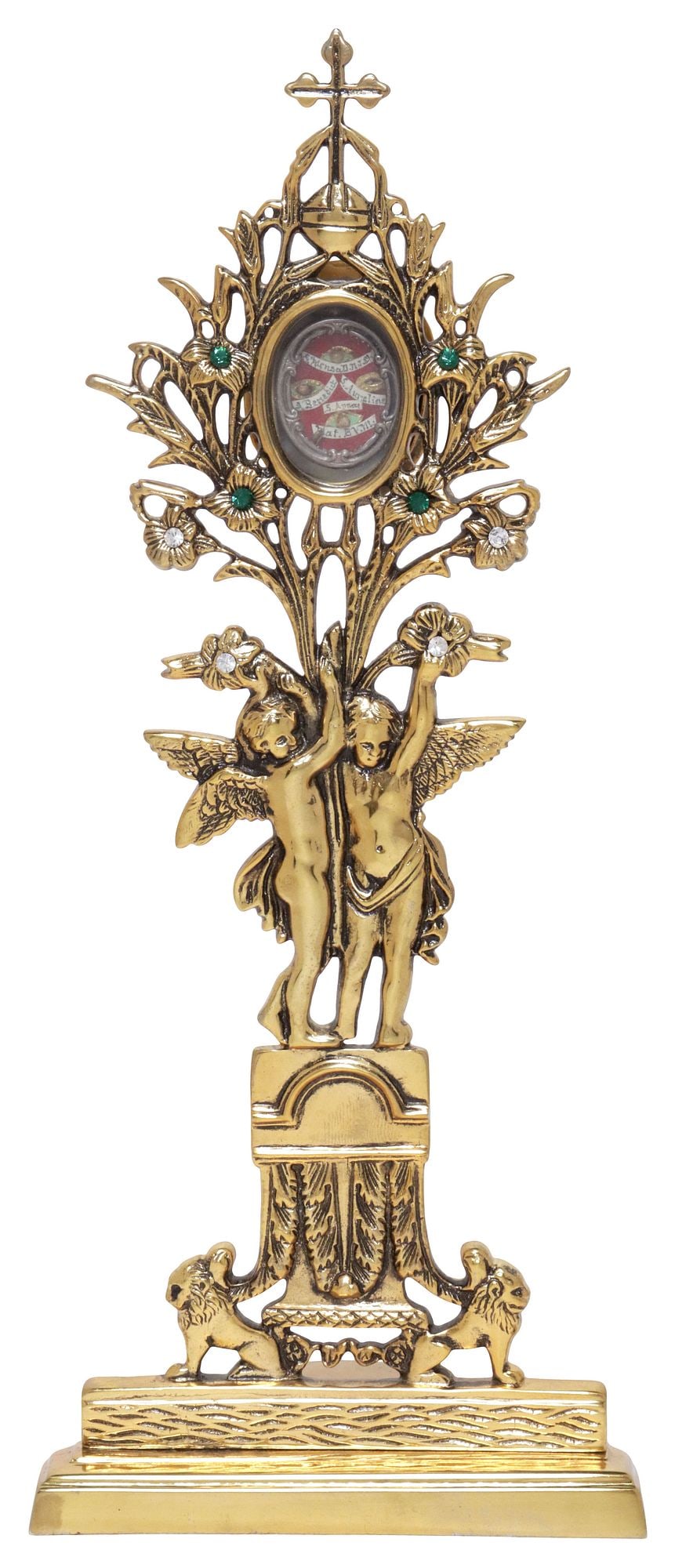 FIGURAL ALTER RELIQUARY CONTAINING 5 RELICS, 1 FROM THE TABLE OF JESUS CHRIST (1 of 7)