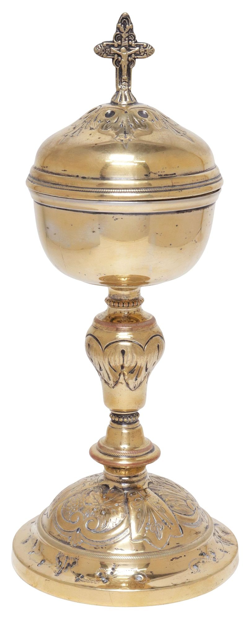 FRENCH NEOCLASSICAL STYLE GILT-SILVER LITURGICAL CIBORIUM (1 of 6)