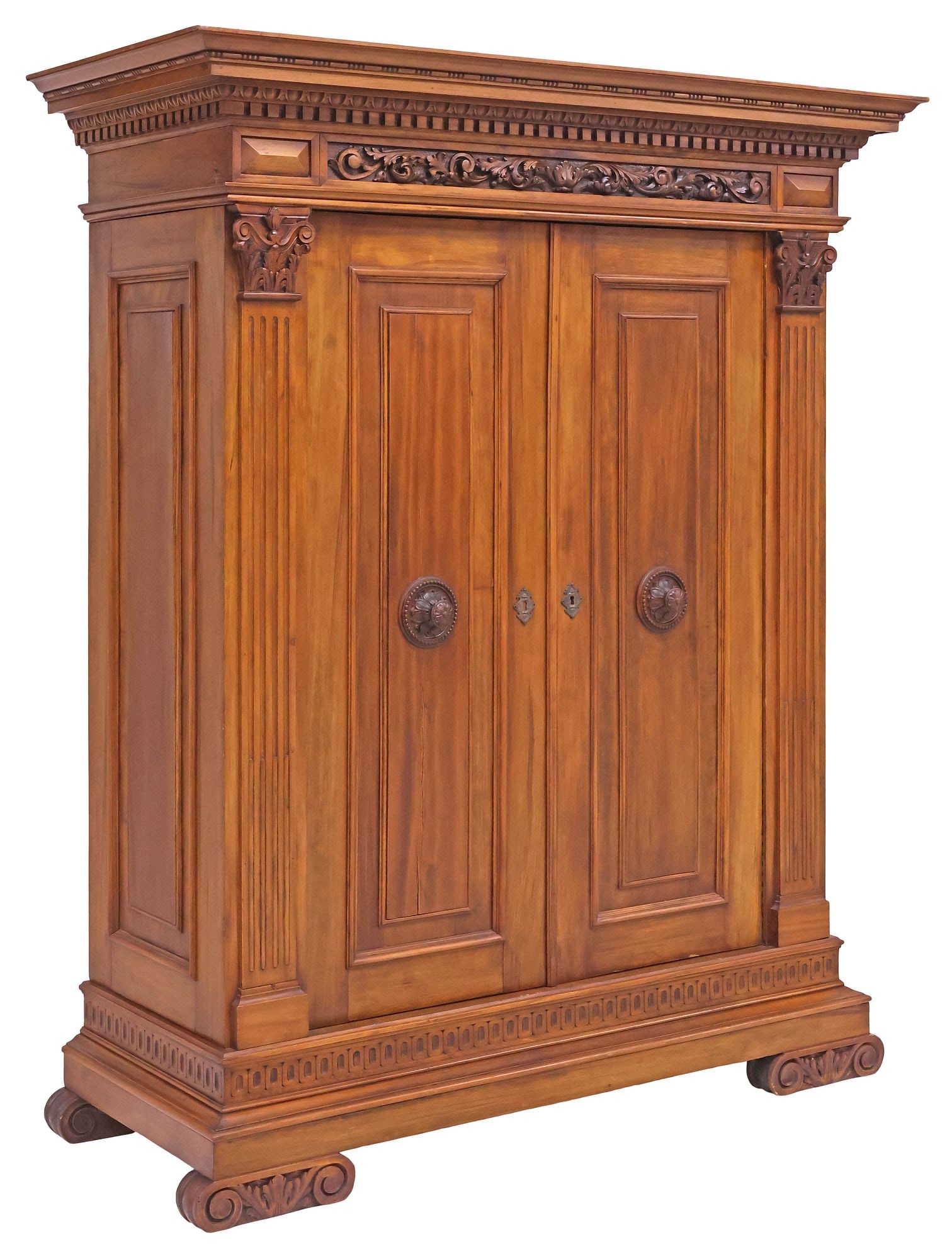 ITALIAN RENAISSANCE REVIVAL CARVED WALNUT ARMOIRE (1 of 4)