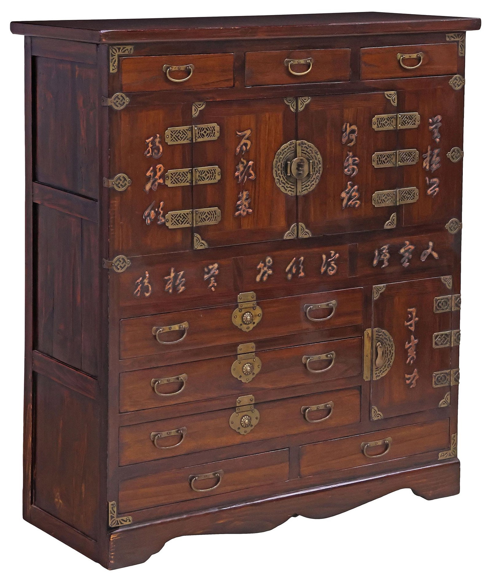 KOREAN CHANGSOK BRASS-MOUNTED 8-DRAWER TANSU CHEST (1 of 6)