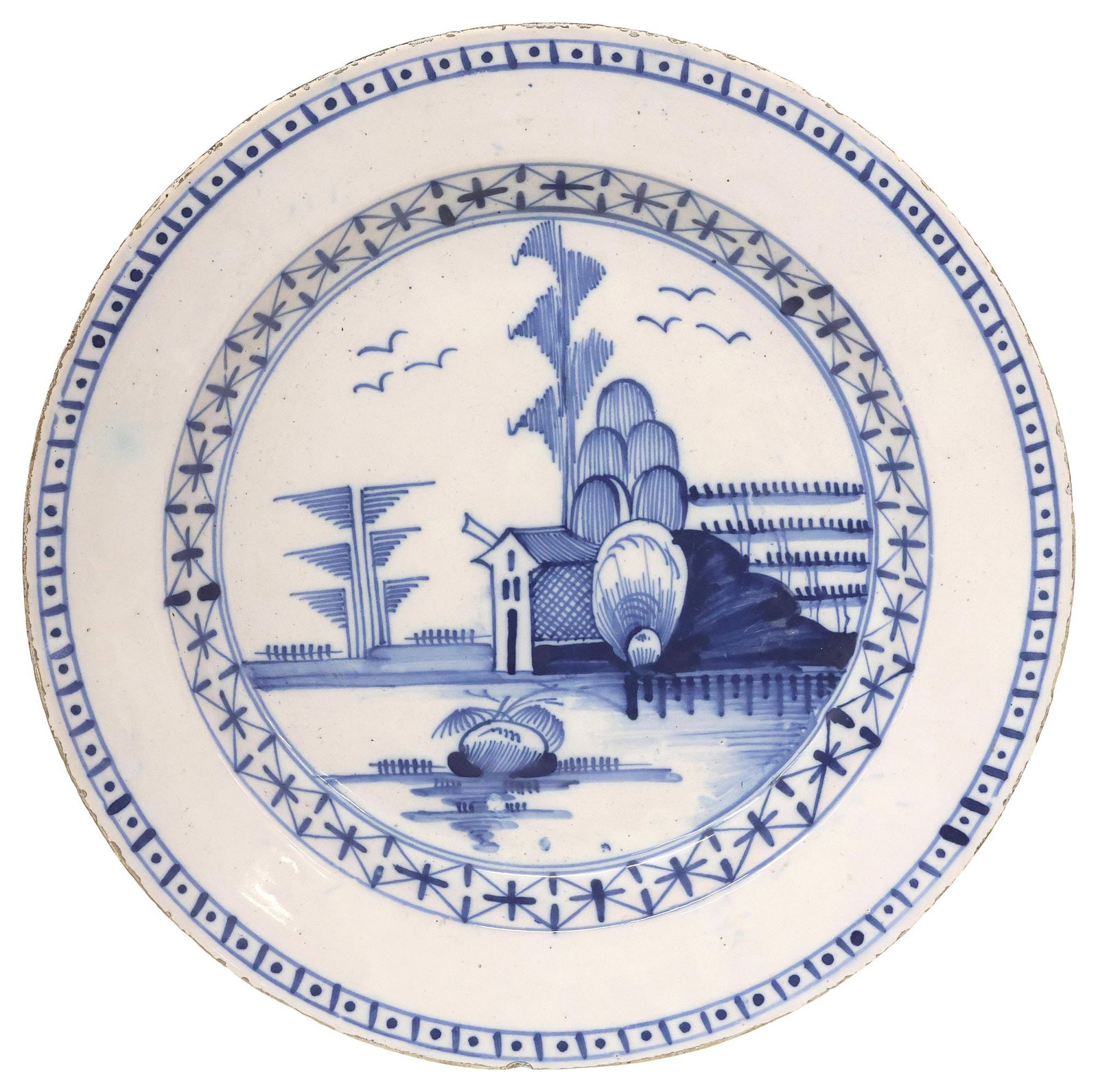 ENGLISH WILLIAM & ABIGAIL GRIFFITH (ATTRIB.) LAMBETH DELFT CHARGER (1 of 3)