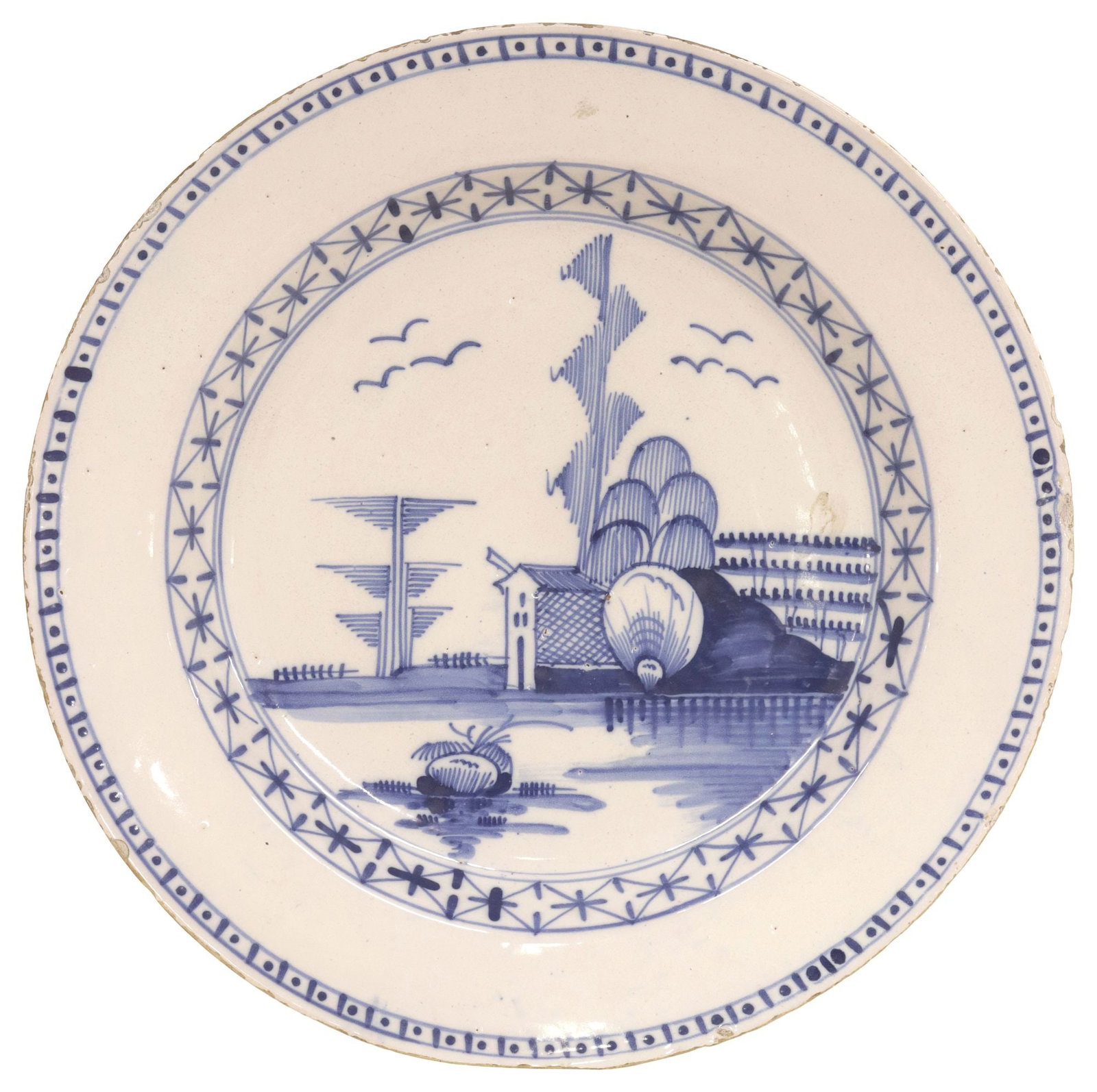 ENGLISH WILLIAM & ABIGAIL GRIFFITH (ATTRIB.) LAMBETH DELFT CHARGER (1 of 2)