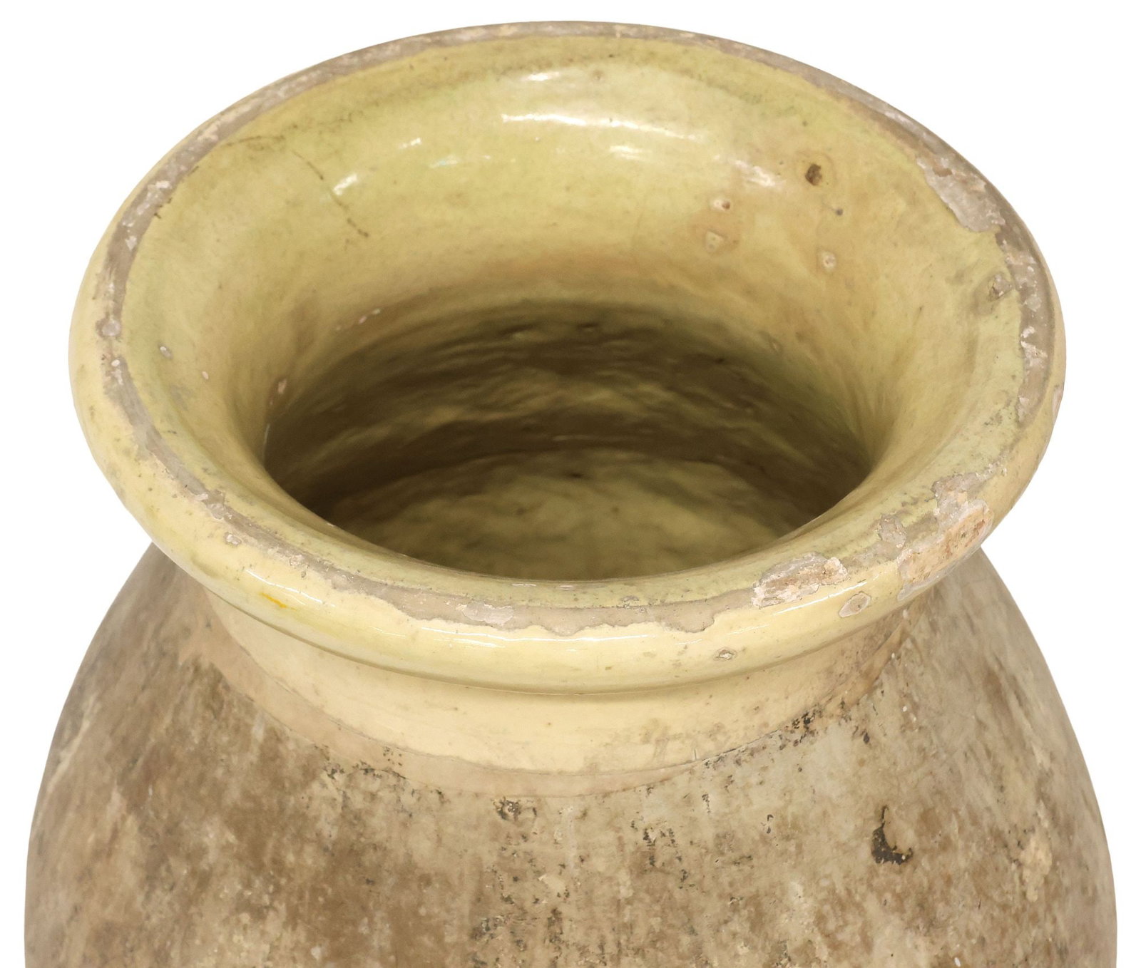 LARGE TUSCAN PARTIAL-GLAZED EARTHENWARE OLIVE JAR, 20"H - 2
