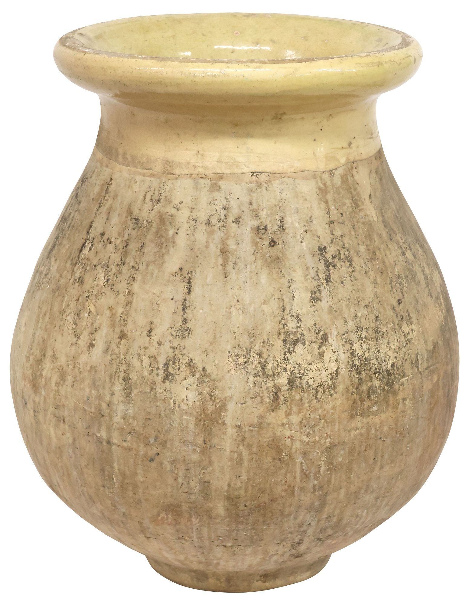LARGE TUSCAN PARTIAL-GLAZED EARTHENWARE OLIVE JAR, 20"H - 3