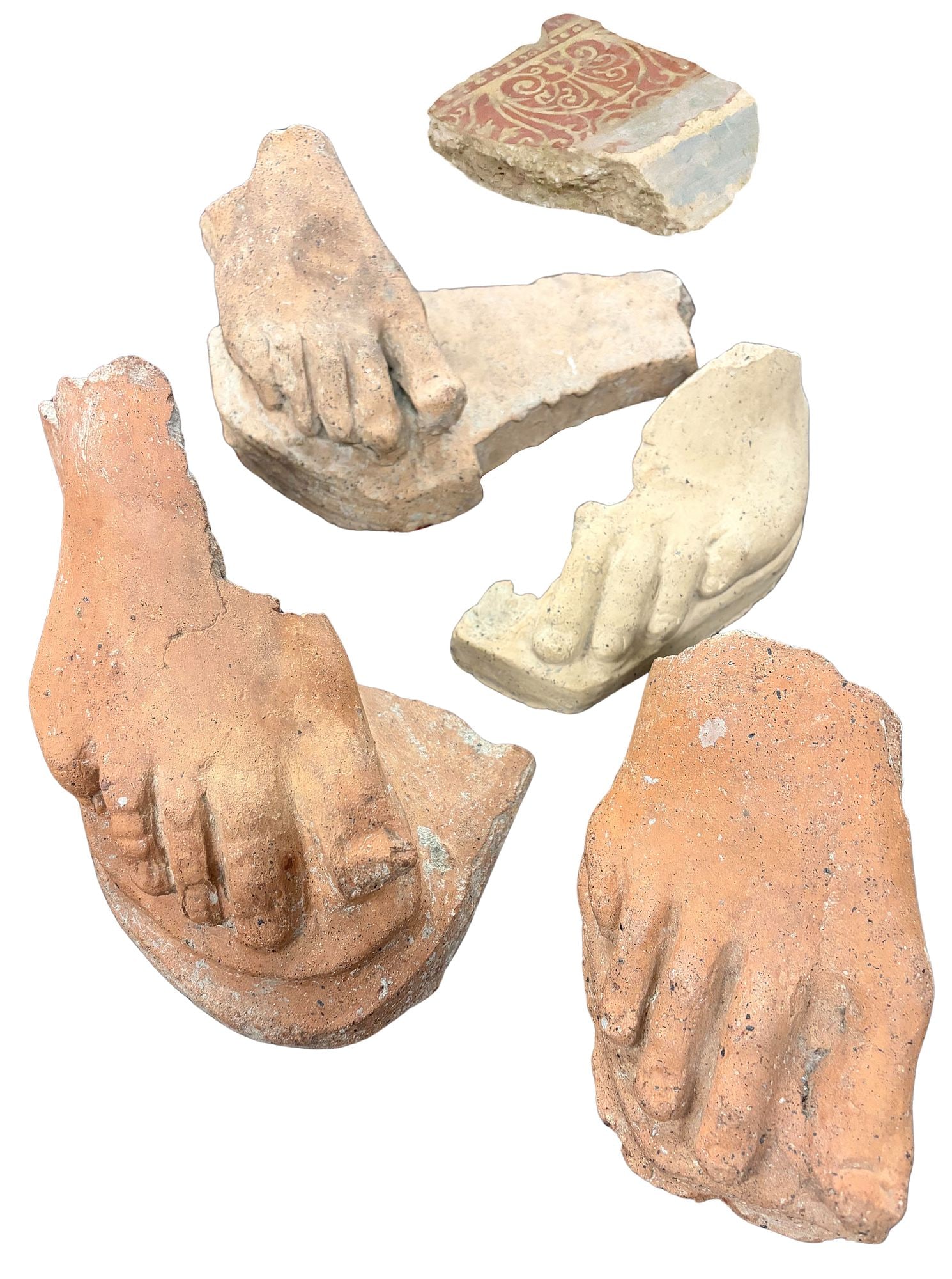 (5) GRAND TOUR STYLE CAST STONE SCULPTURAL FOOT FRAGMENTS & SHARD (1 of 6)
