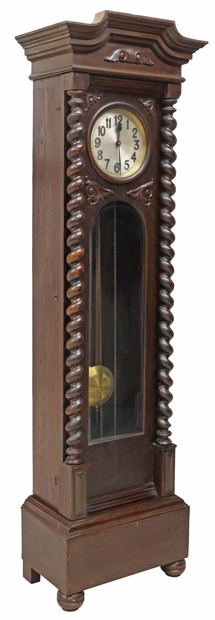 GERMAN GUSTAV BECKER CARVED OAK TRIPLE-WEIGHT LONGCASE CLOCK (1 of 11)